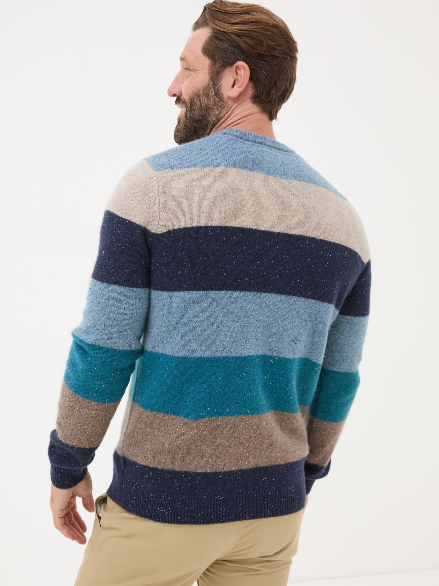 Navy Lambswool Knitted Crew Jumper - Image 2 of 4