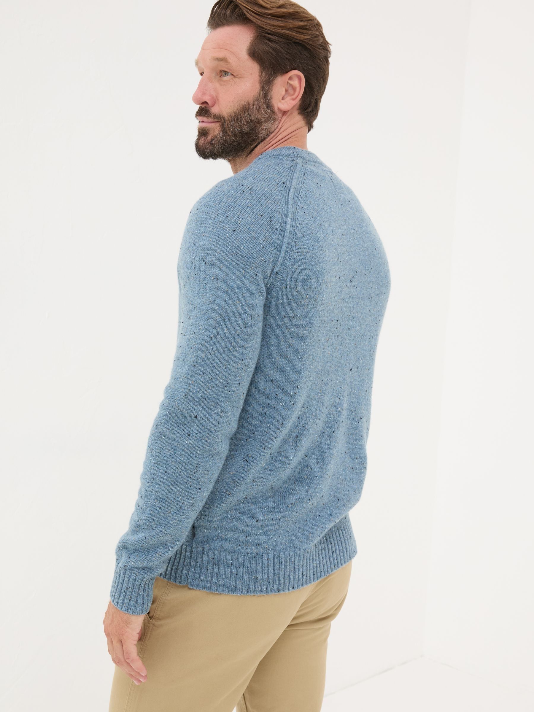 Chambray Blue Lambswool Plain Crew - Image 2 of 5