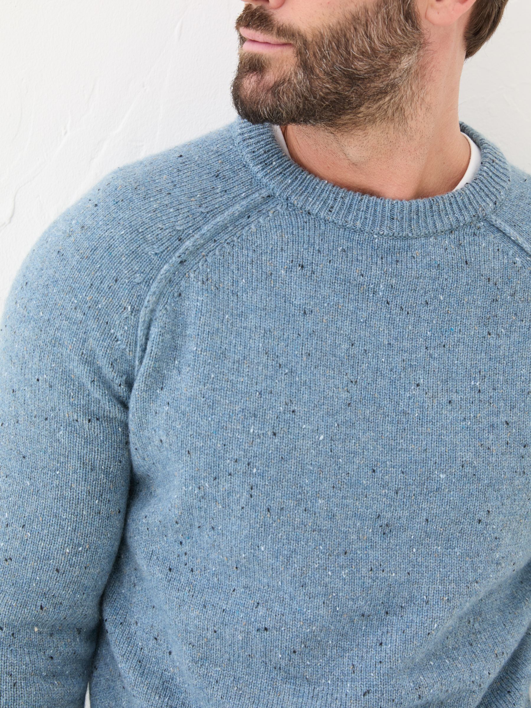 Chambray Blue Lambswool Plain Crew - Image 4 of 5