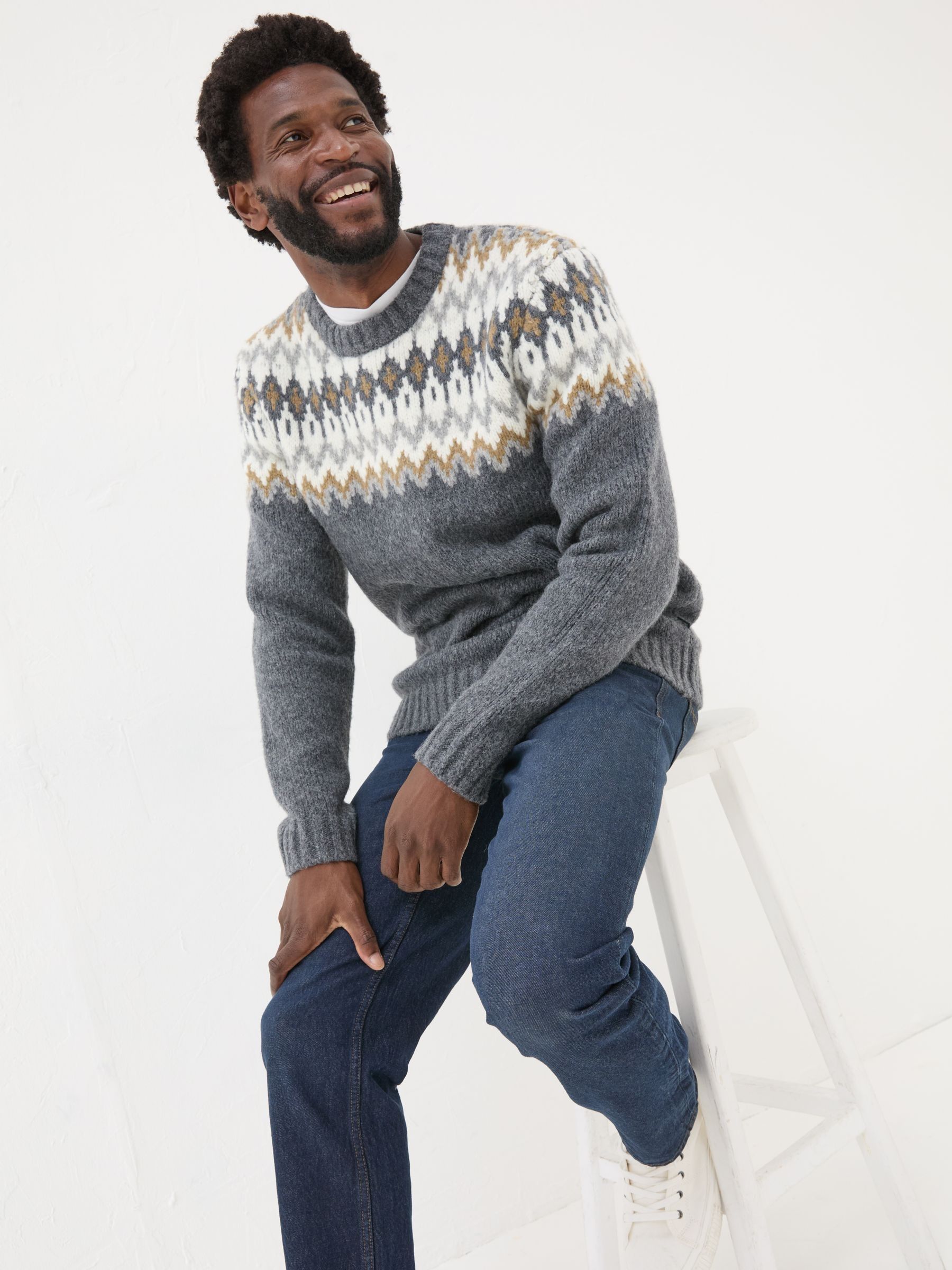 Dark Grey Fairisle Pattern Jumper - Image 2 of 5