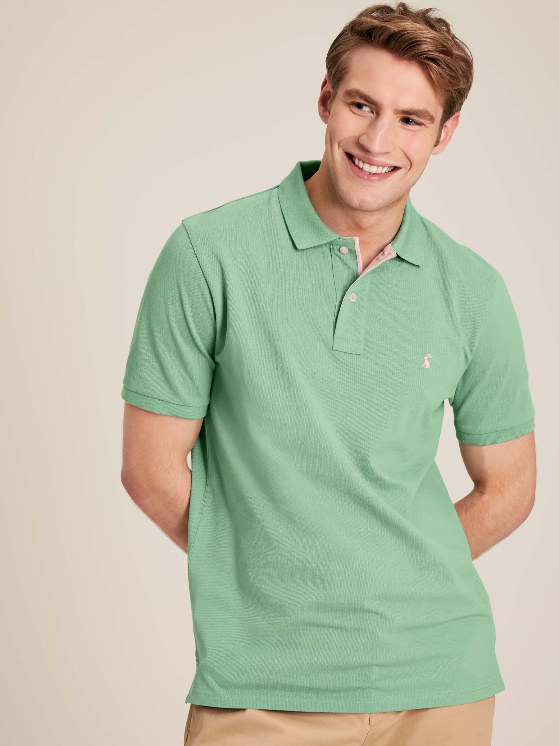 Woody 2 Pack Light Blue & Green Cotton Polo Shirts - Image 3 of 3