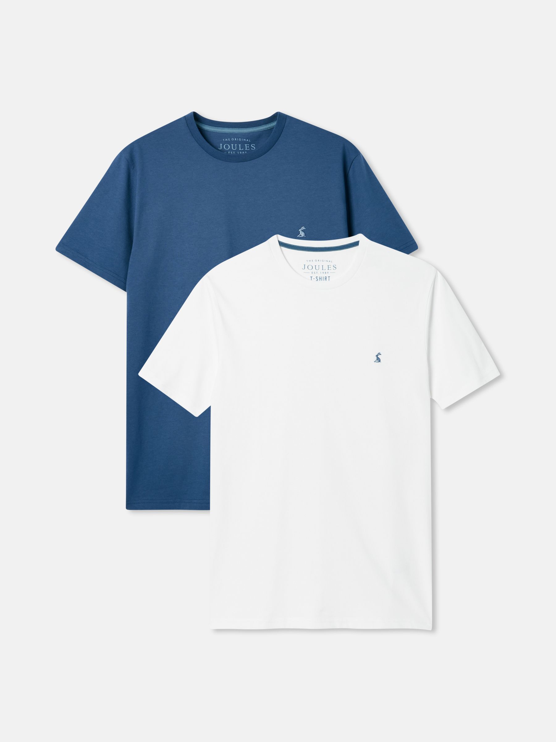 Denton 2 Pack Blue & White Crew Neck T-Shirts - Image 1 of 3