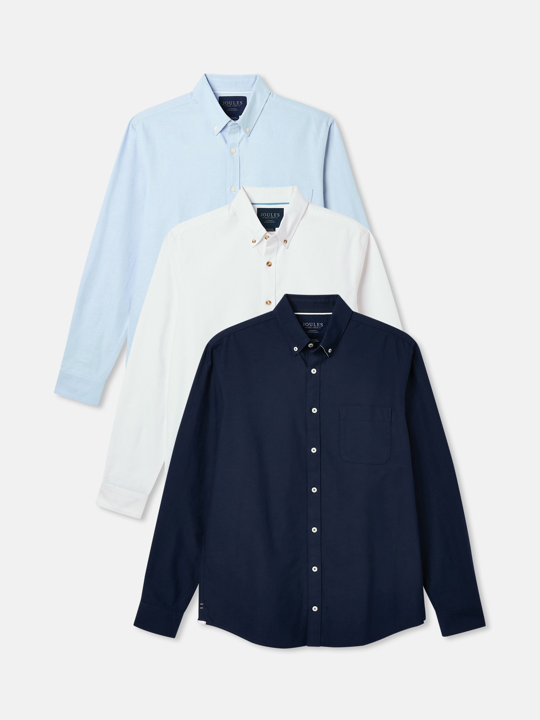 Oxford 3 Pack Multi Long Sleeve Shirts - Image 1 of 4