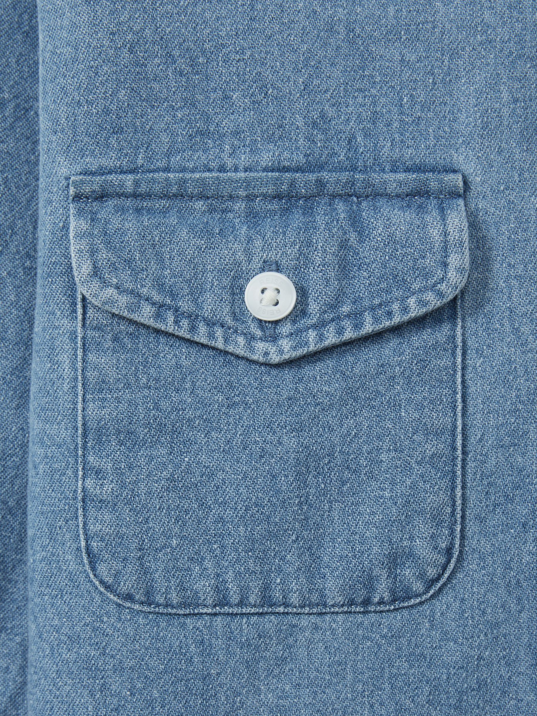 13-14 yrs Denim Overshirt in Mid Blue - Image 4 of 4