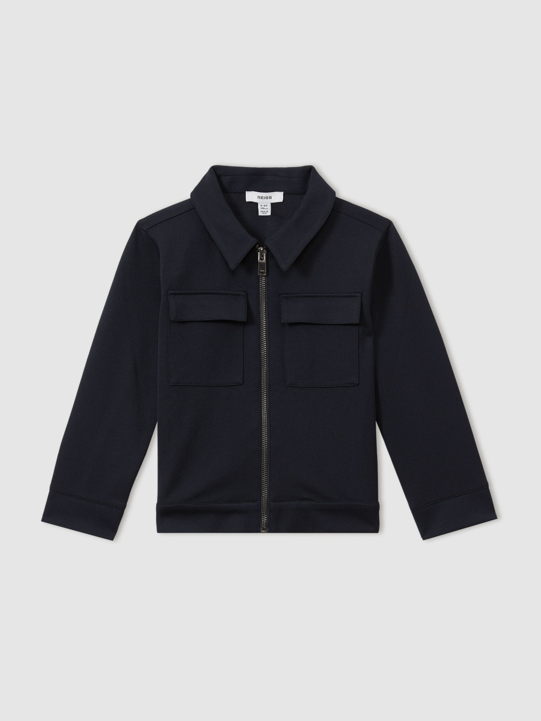 Teen Twill Zip-Front Jacket in Navy - Image 1 of 3