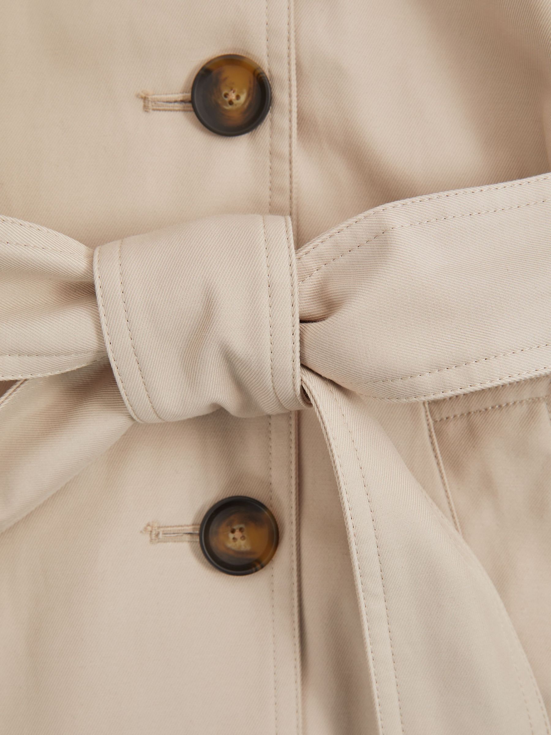 Hooded Insert Trench Coat in Stone - Image 9 of 9