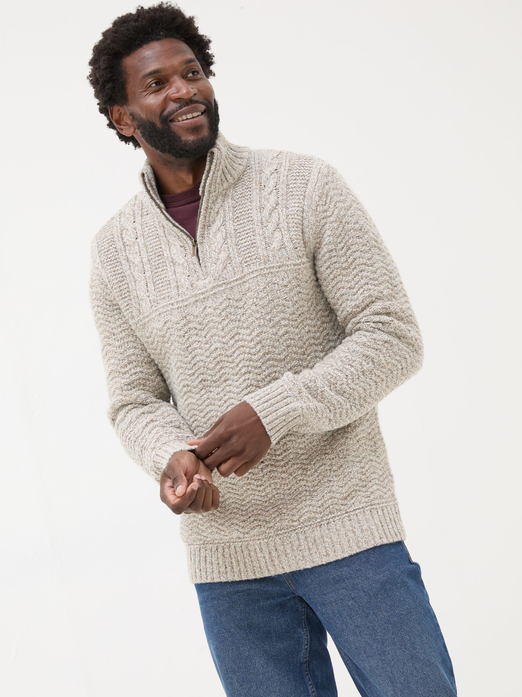 Oatmeal Funtley Half Neck Jumper - Image 1 of 6