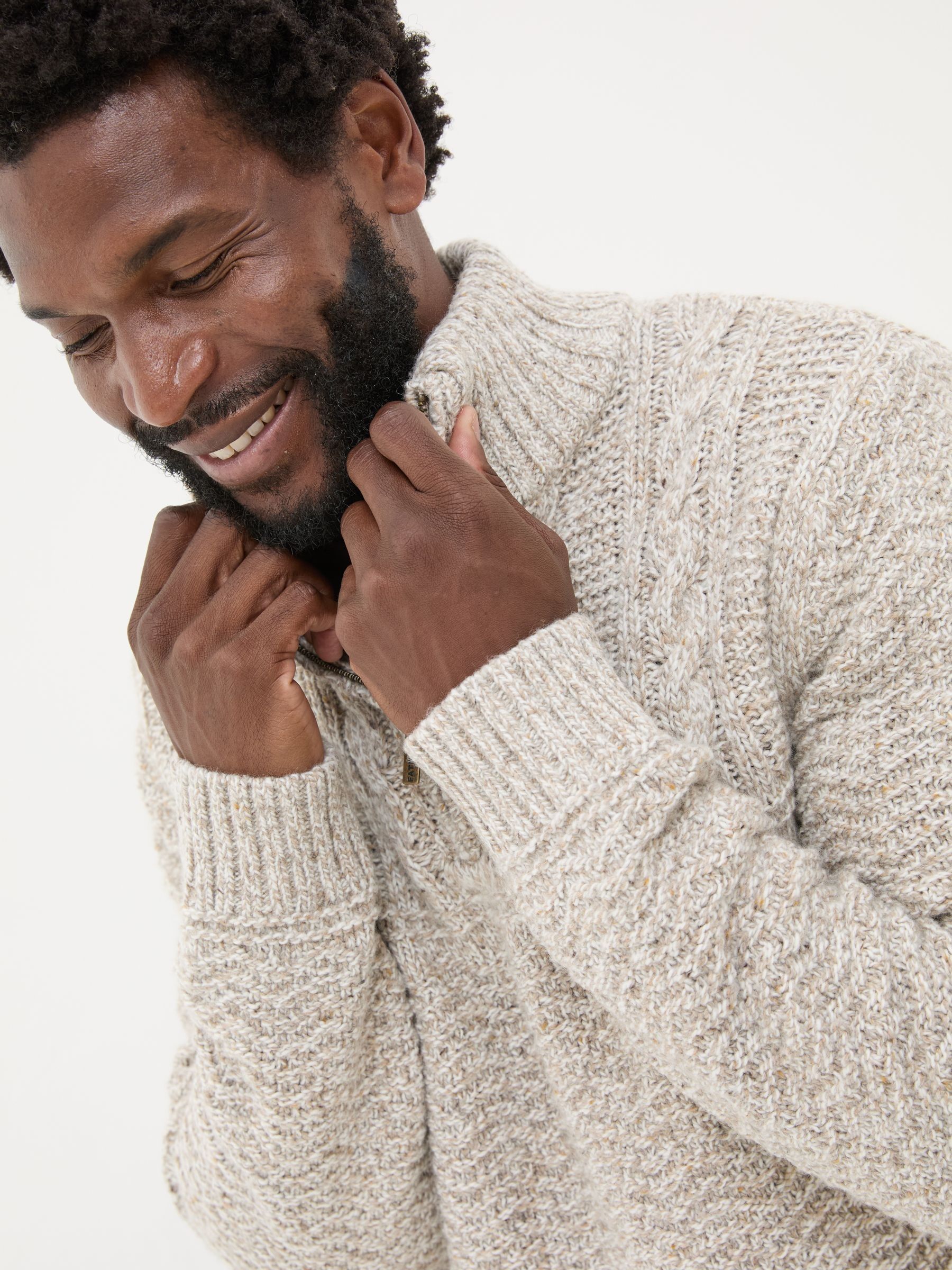 Oatmeal Funtley Half Neck Jumper - Image 3 of 6