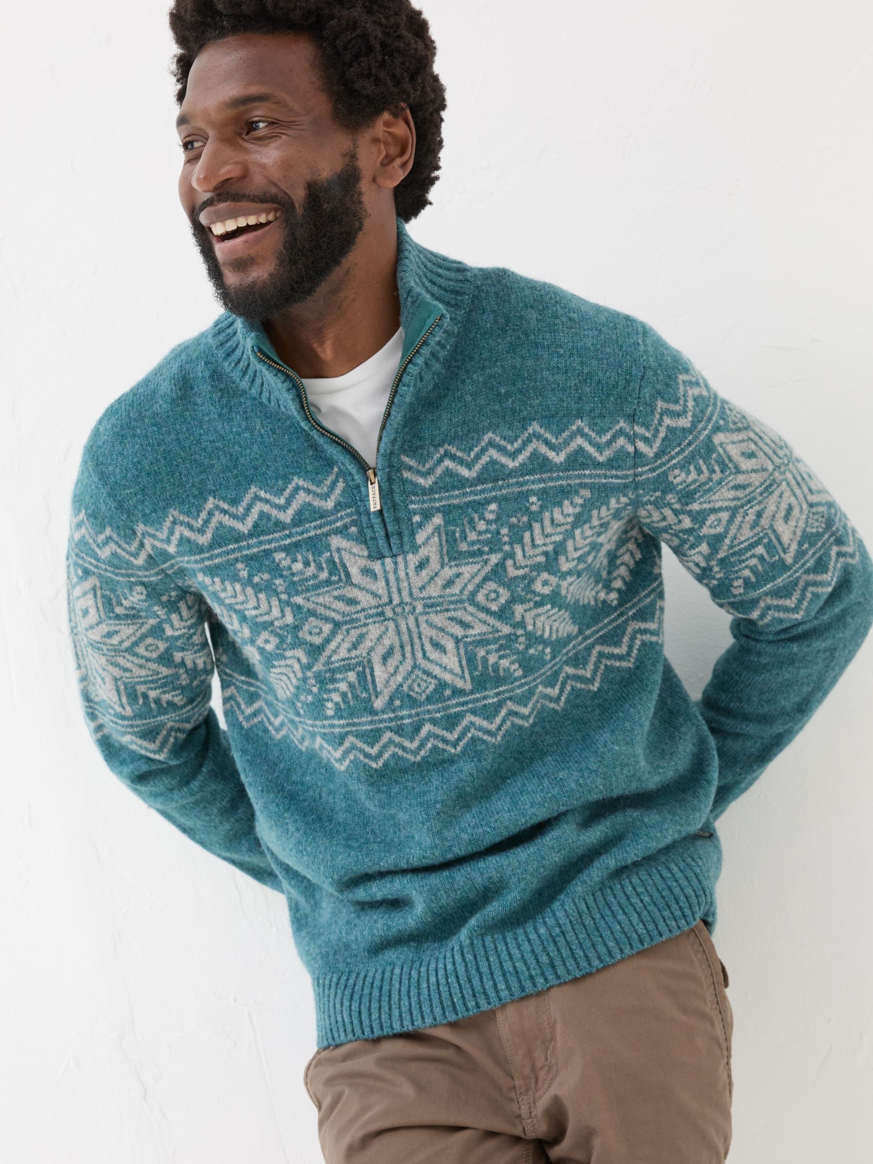 Calder Light Blue Half Neck Jumper - Image 3 of 5