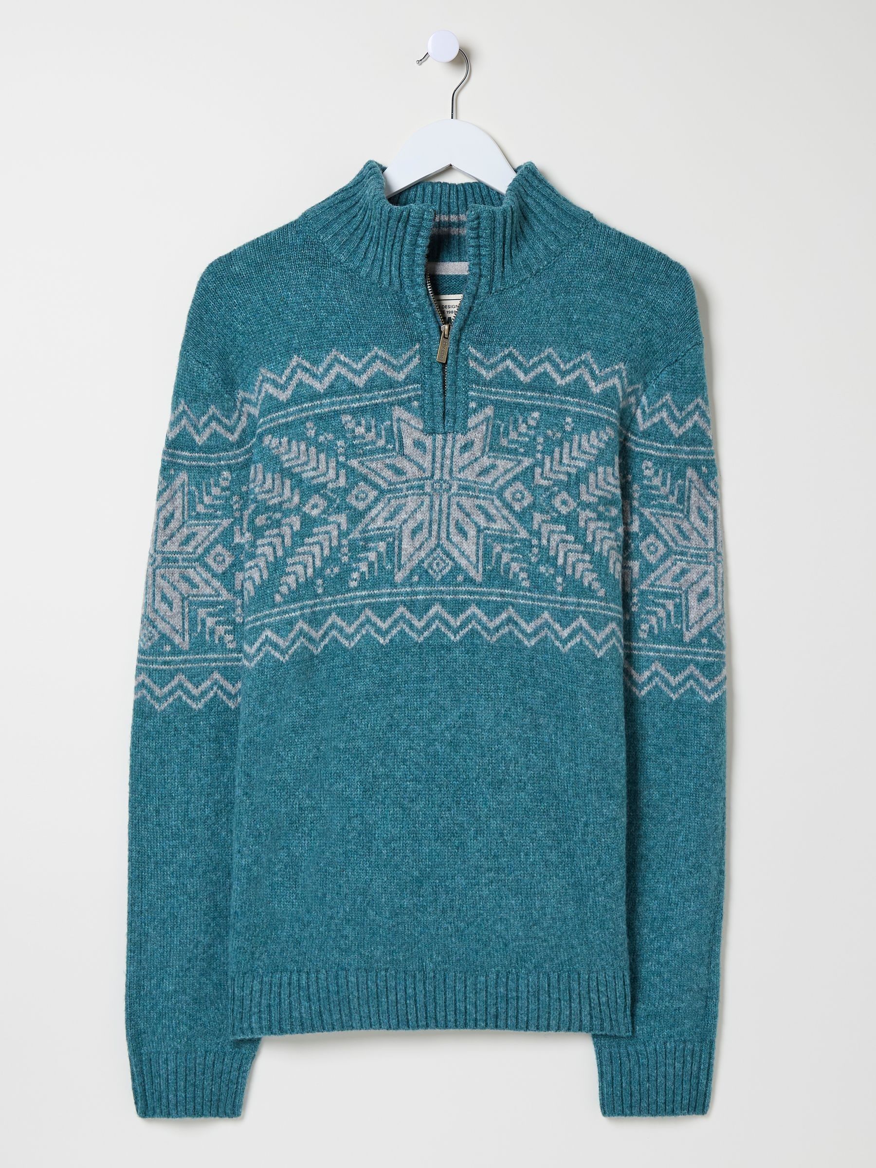Calder Light Blue Half Neck Jumper - Image 5 of 5