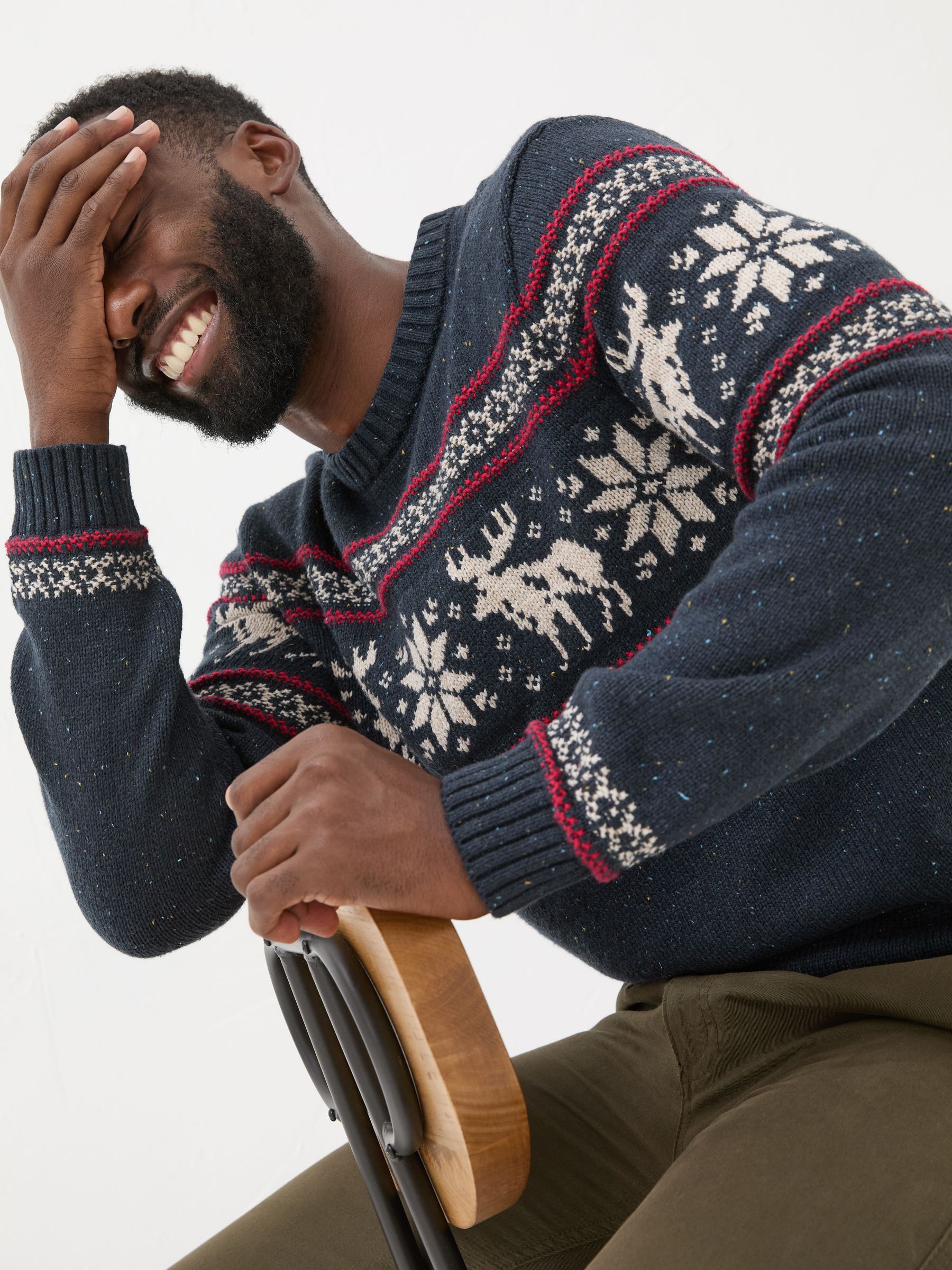 Navy Moose Crew Jumper - Image 3 of 6