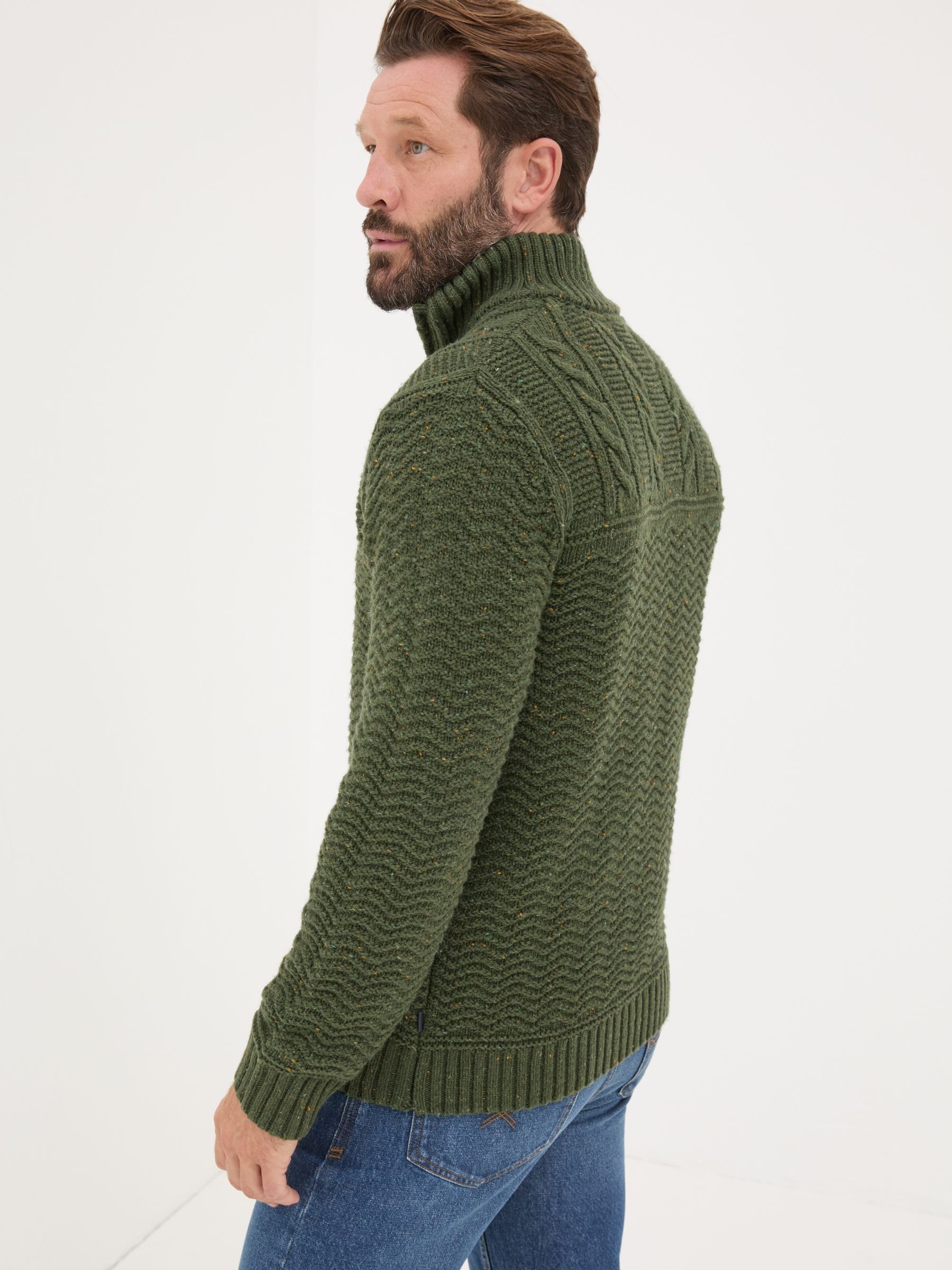 Khaki Green Funtley Half Neck Jumper - Image 2 of 5