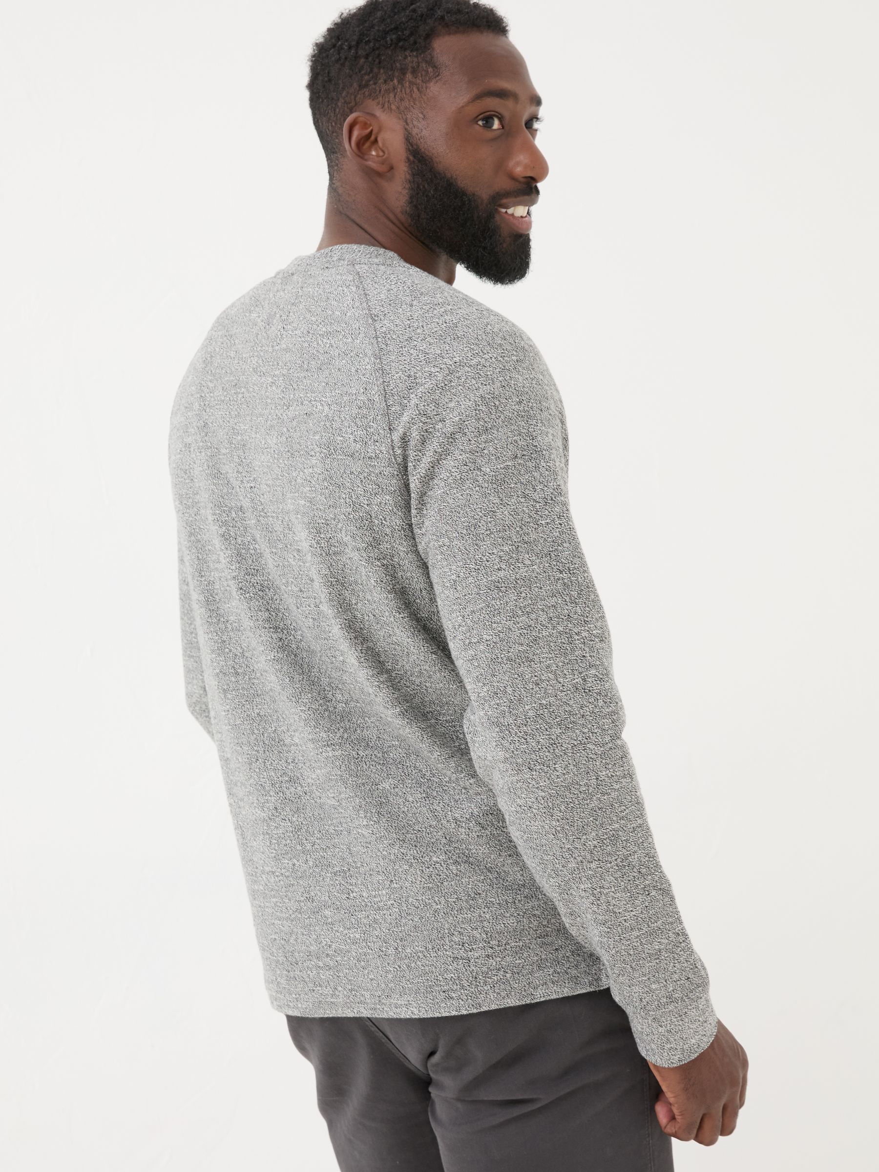 Grey Textured Crew T-Shirt - Image 2 of 6 Grey Textured Crew T-Shirt - Image 2 of 6