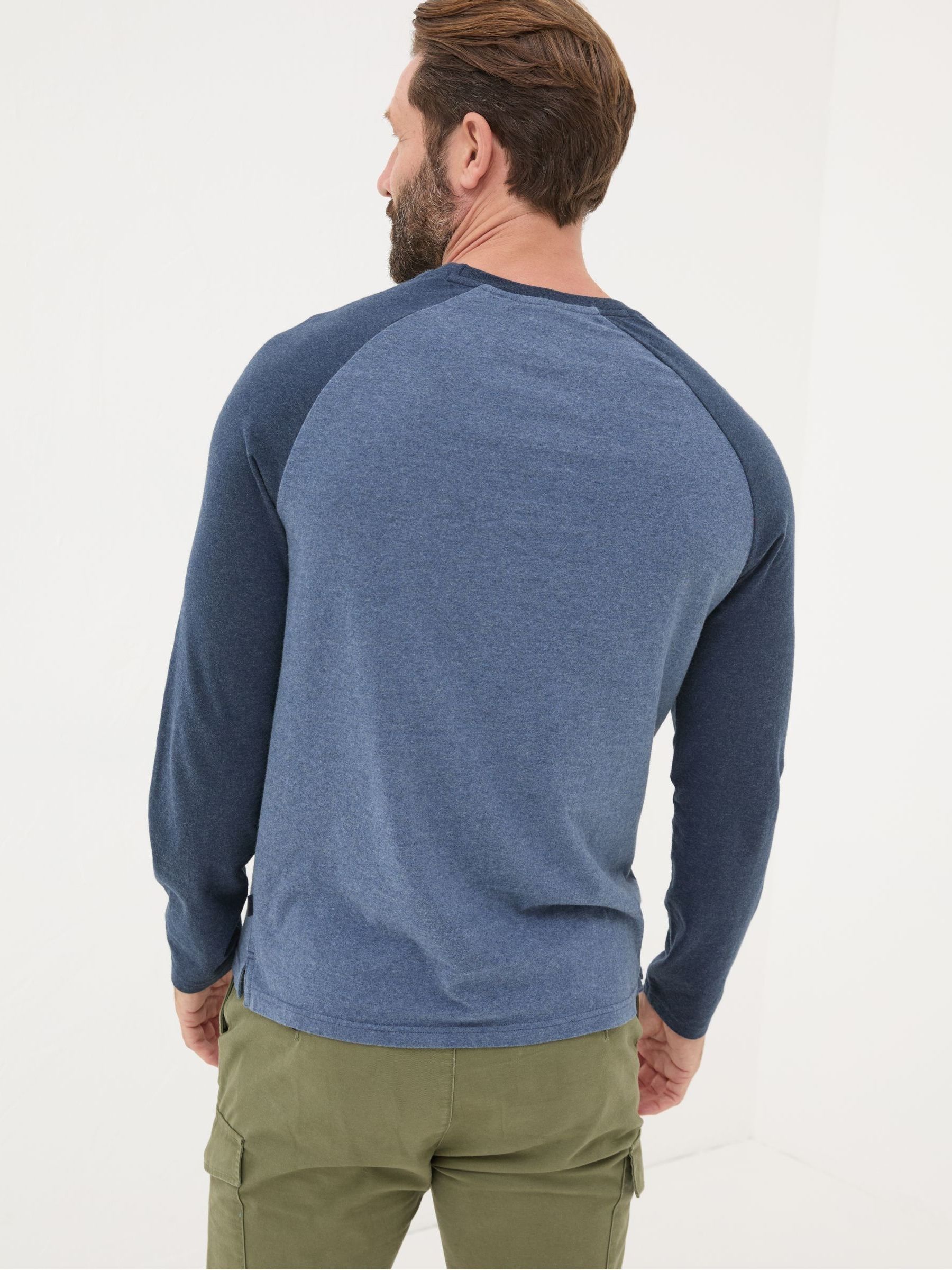 Dusky Blue On The Rocks Raglan 100% Cotton T-Shirt - Image 2 of 5