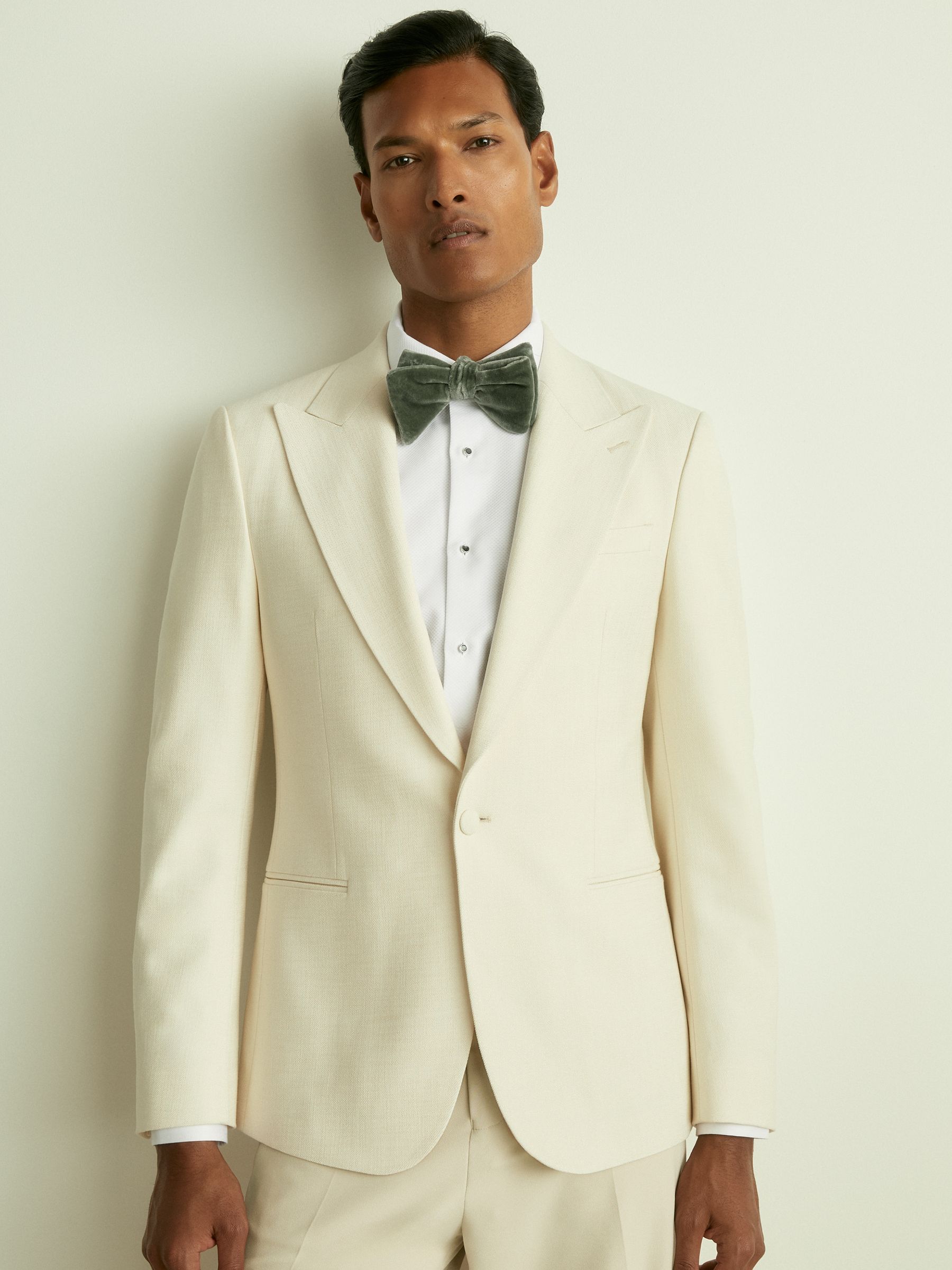 Velvet Bow Tie in Sage Green - Image 2 of 4