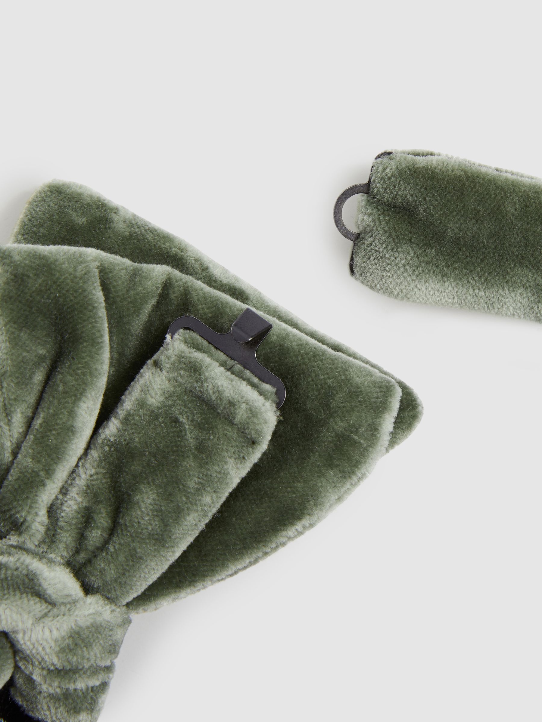 Velvet Bow Tie in Sage Green - Image 3 of 4