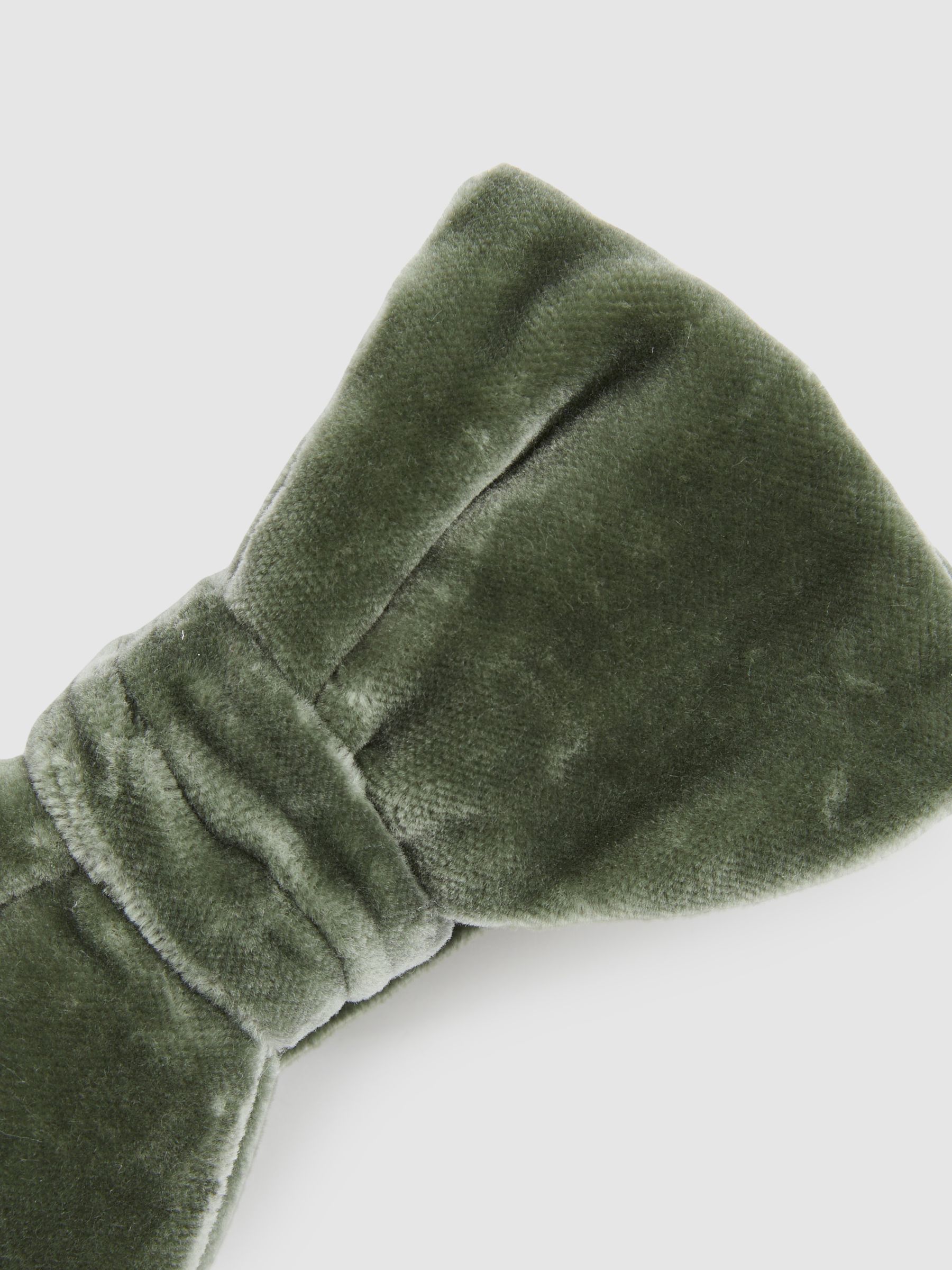 Velvet Bow Tie in Sage Green - Image 4 of 4