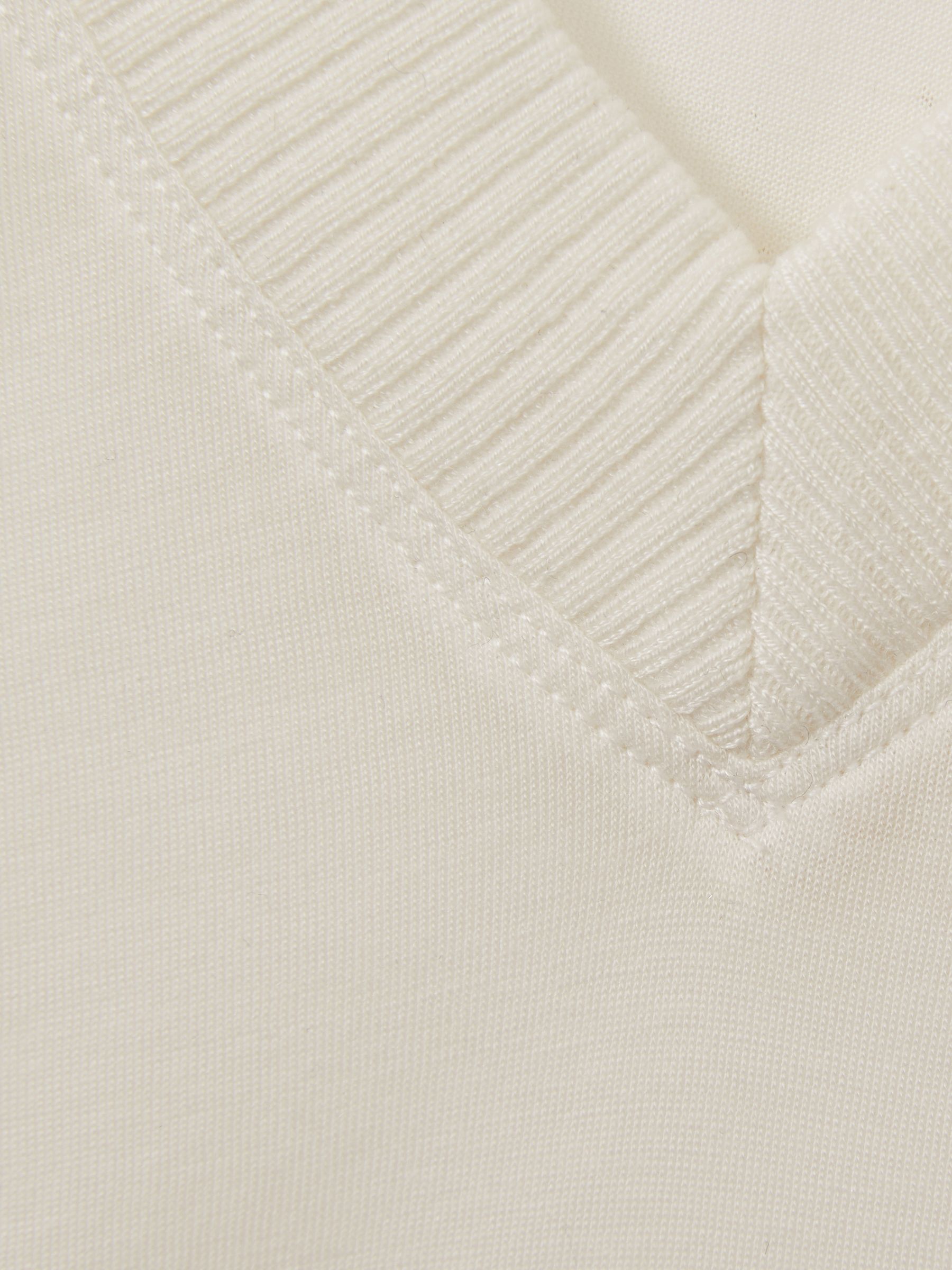 Lyocell-Wool Marled V-Neck Top in Cream - Image 7 of 7