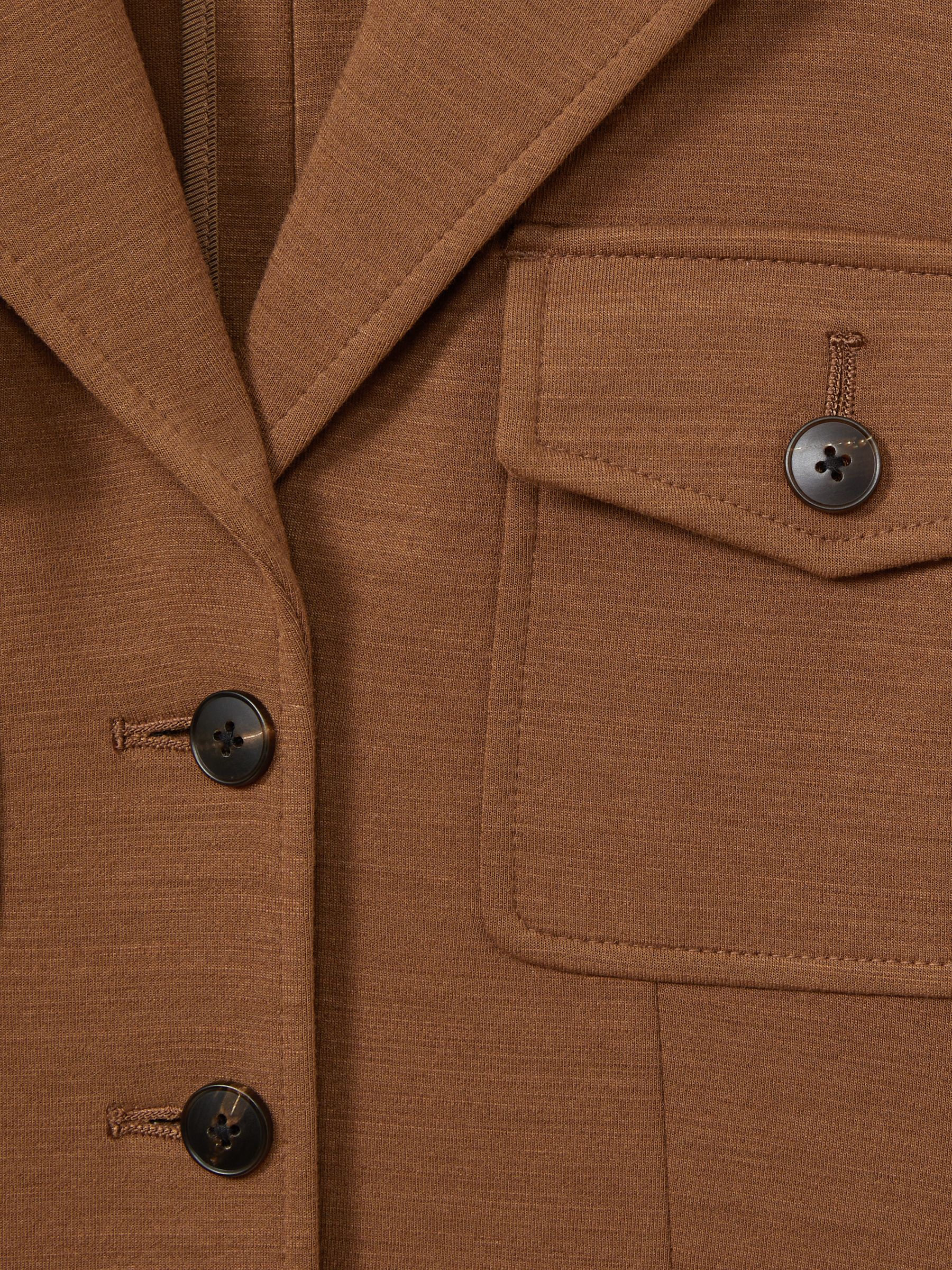 Petite Ponte Button-Through Overshirt in Dark Camel - Image 6 of 7