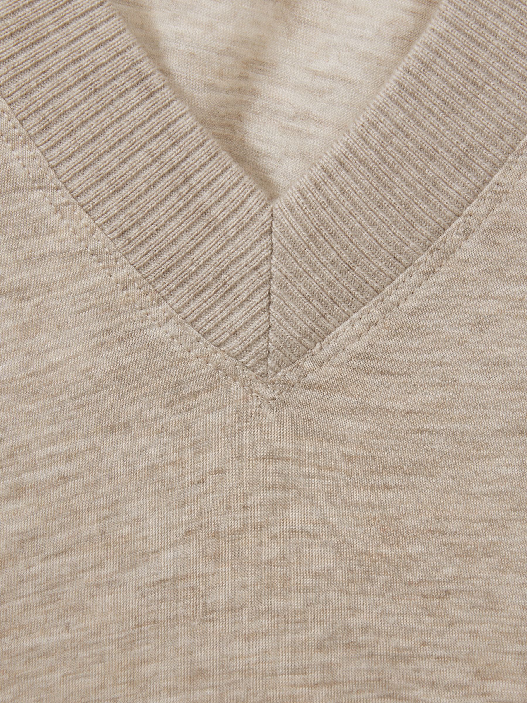 Lyocell-Wool Marled V-Neck Top in Stone - Image 7 of 7