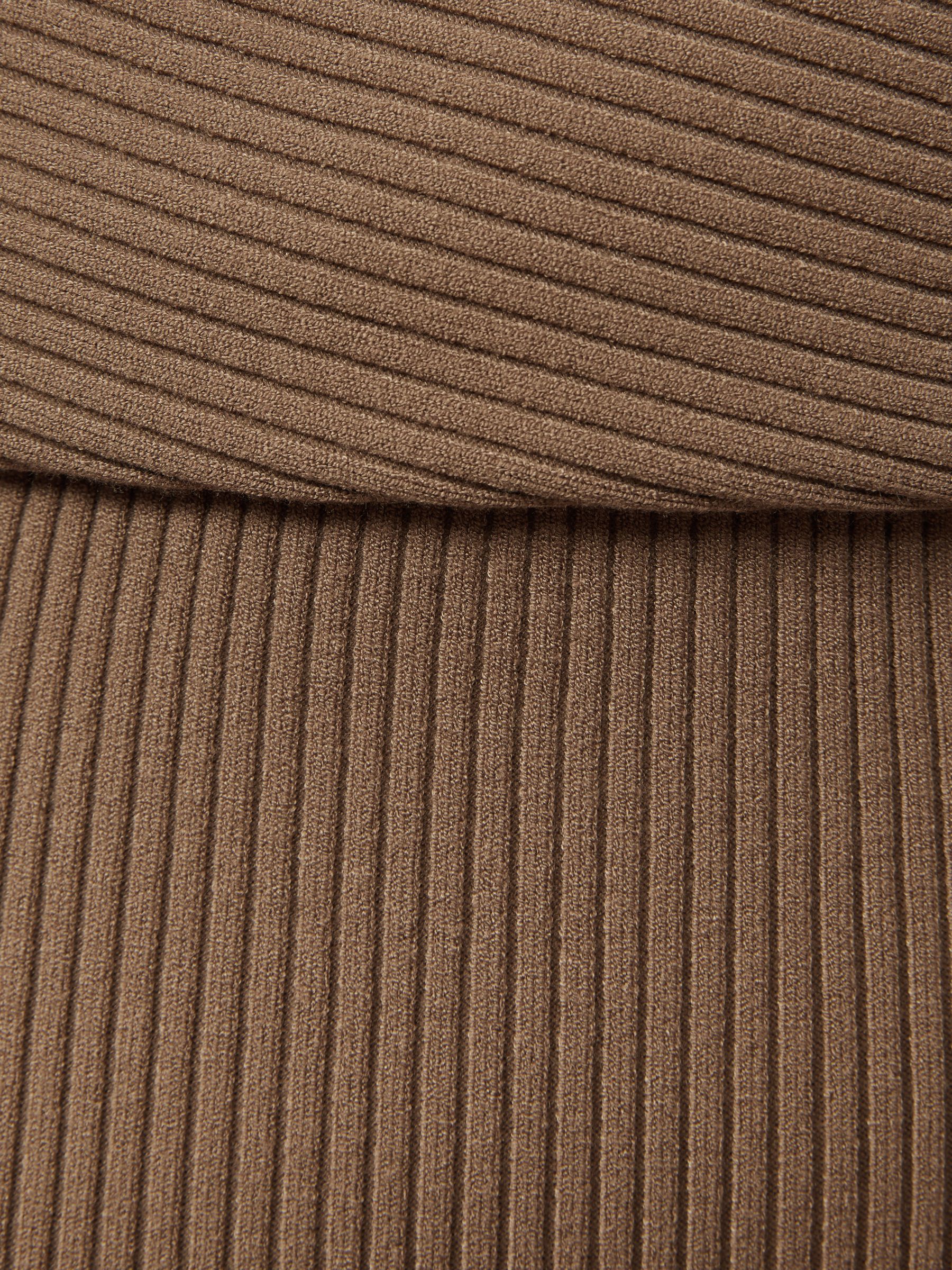 Off-The-Shoulder Ribbed Midi Dress in Mink - Image 5 of 5