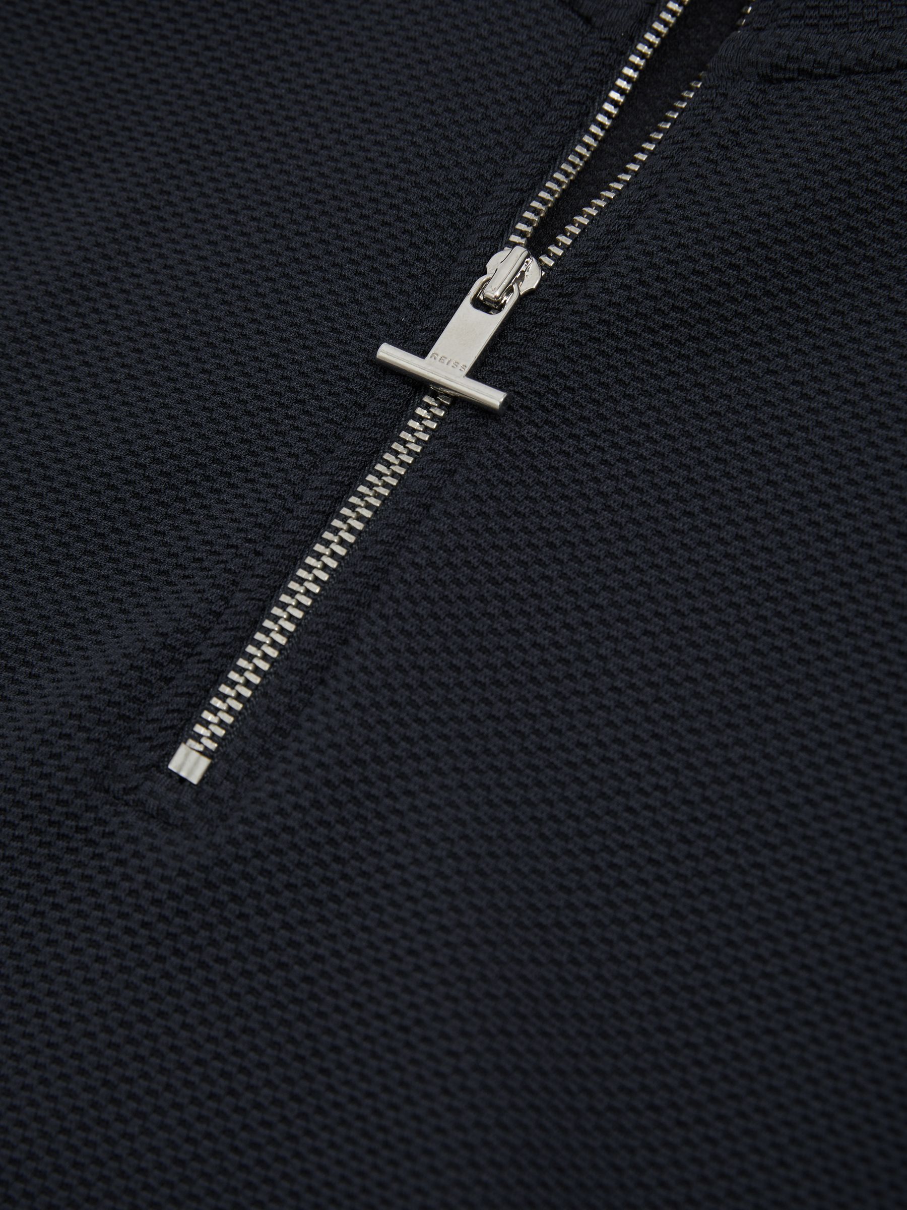Textured Half-Zip Funnel-Neck Sweatshirt in Navy - Image 6 of 6