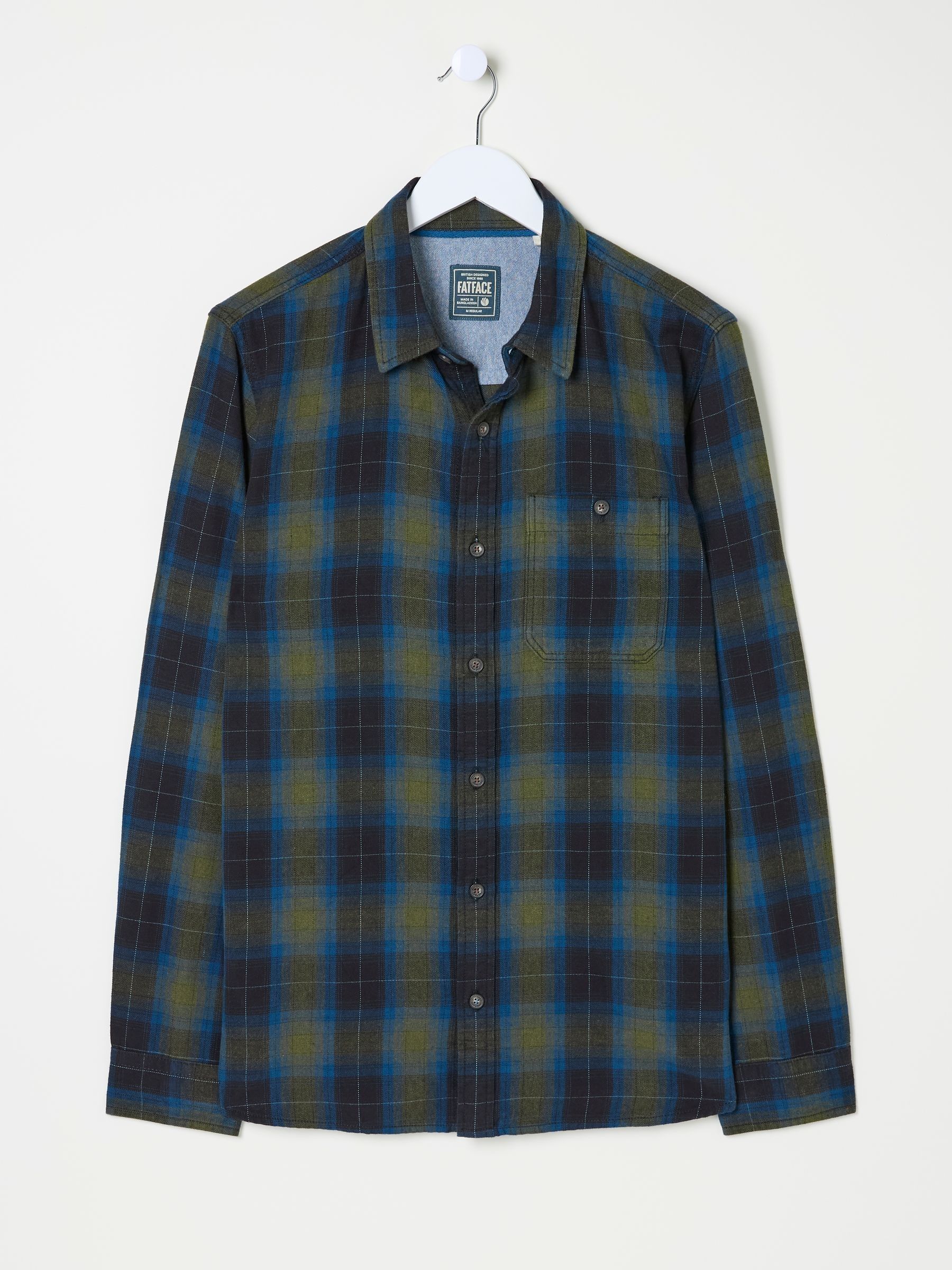 Blue Long Sleeve Kent Check 100% Cotton Shirt - Image 5 of 5