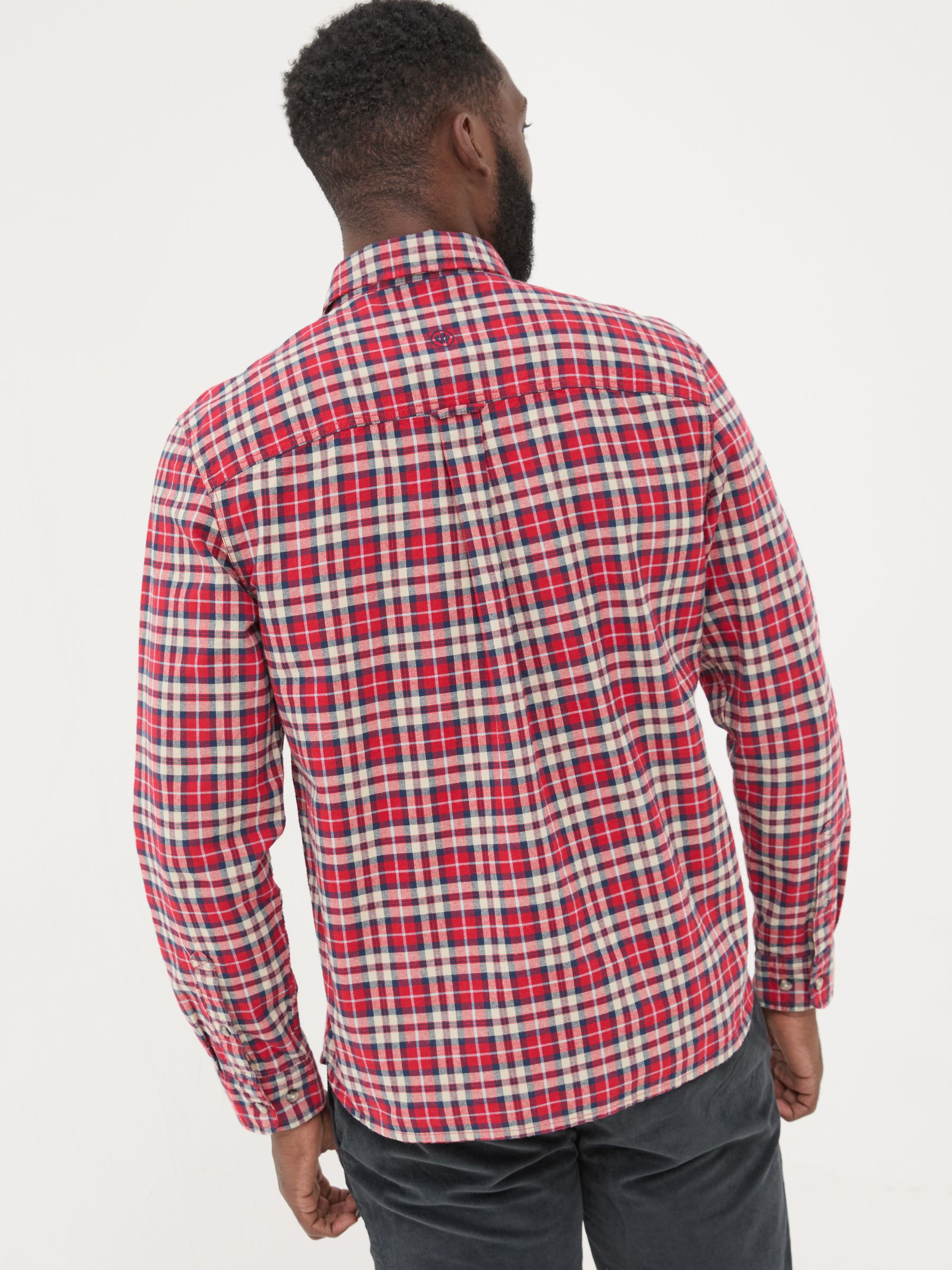 Red Long Sleeve Otley Check 100% Cotton Shirt - Image 2 of 5