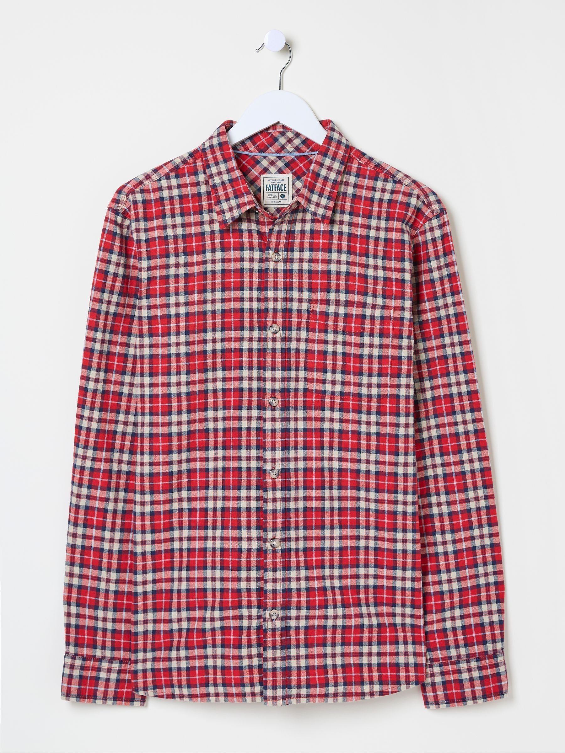 Red Long Sleeve Otley Check 100% Cotton Shirt - Image 5 of 5