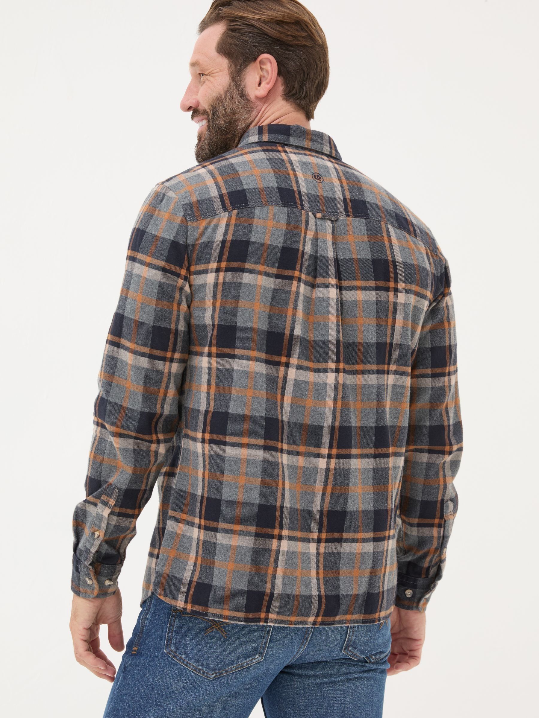 Grey Long Sleeve Selby Check 100% Cotton Shirt - Image 2 of 5