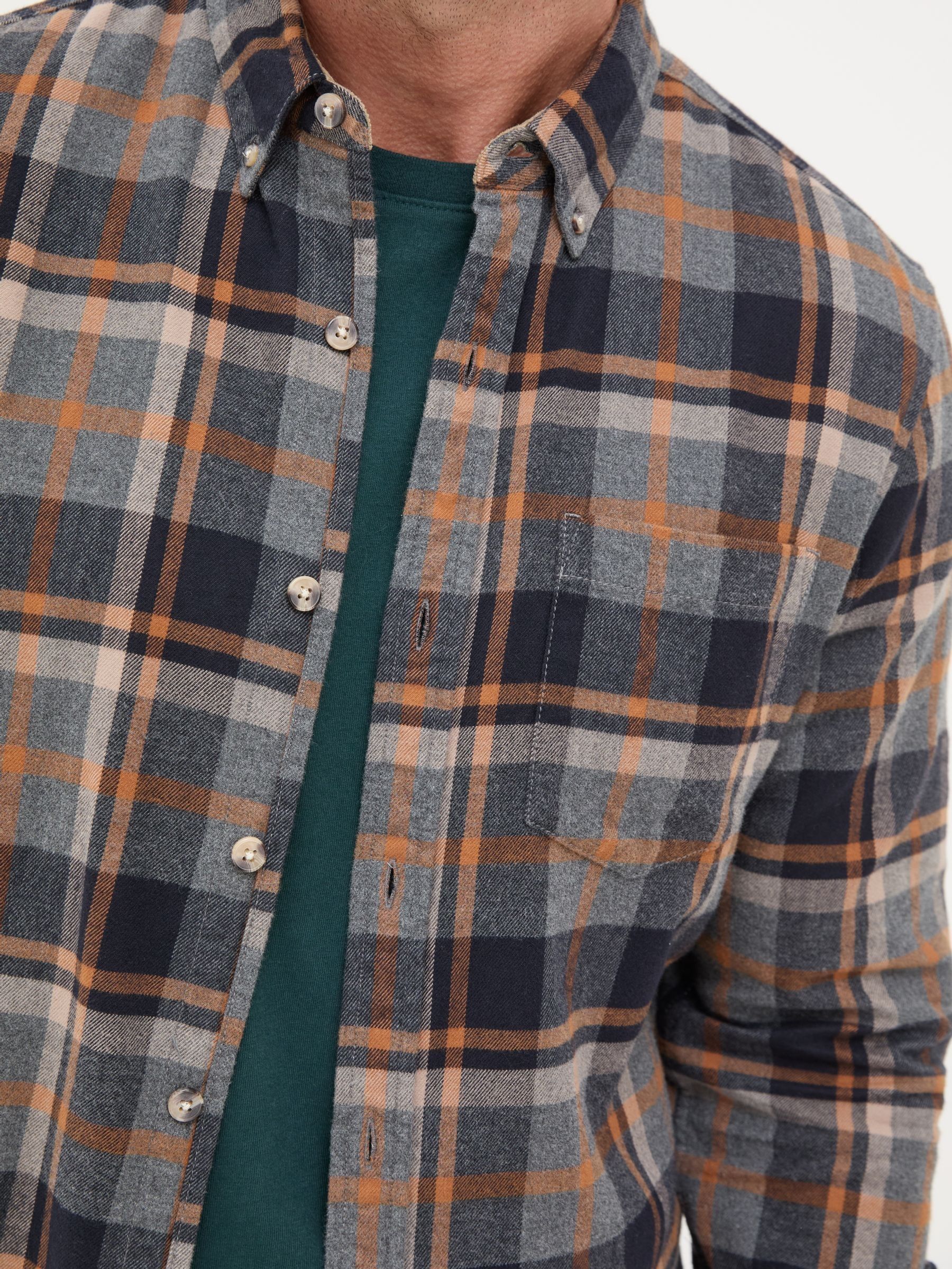 Grey Long Sleeve Selby Check 100% Cotton Shirt - Image 4 of 5