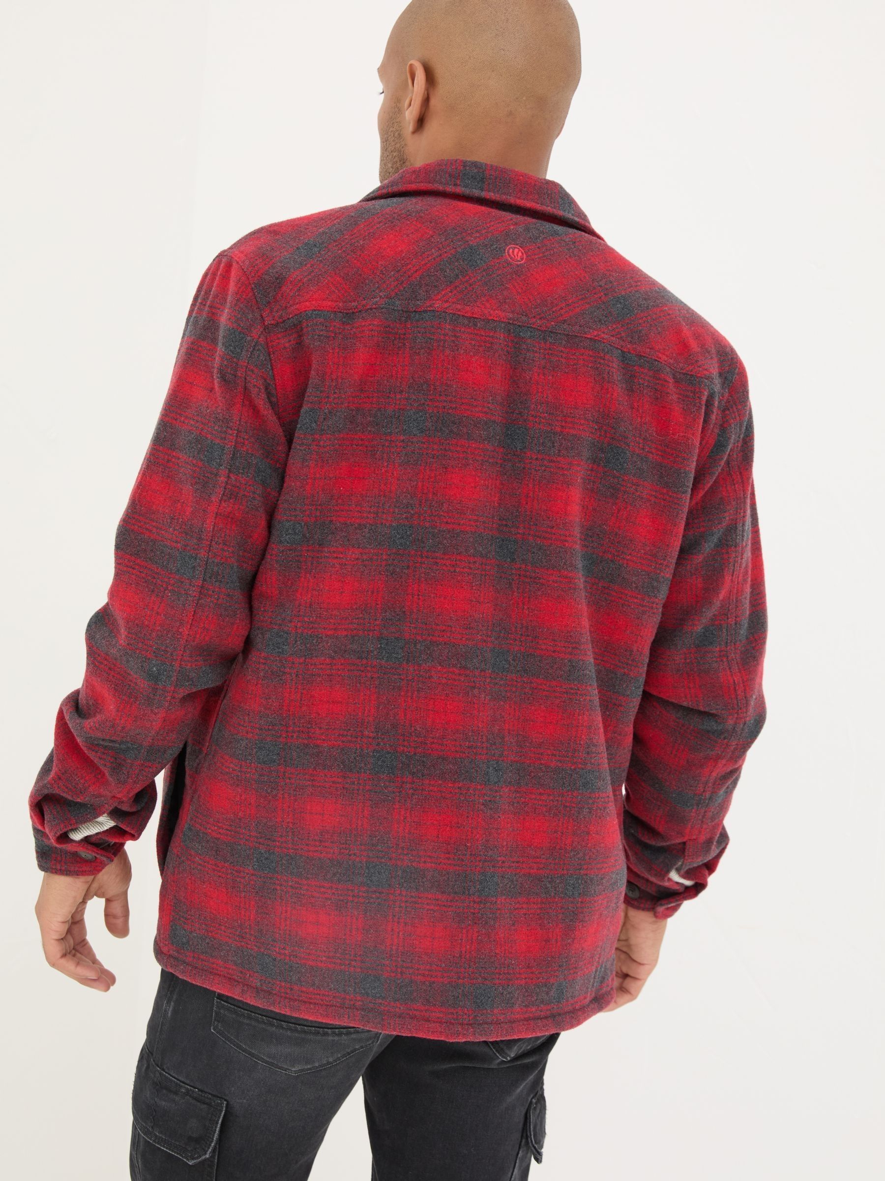 Dark Red Fjord Check Overshirt - Image 2 of 6