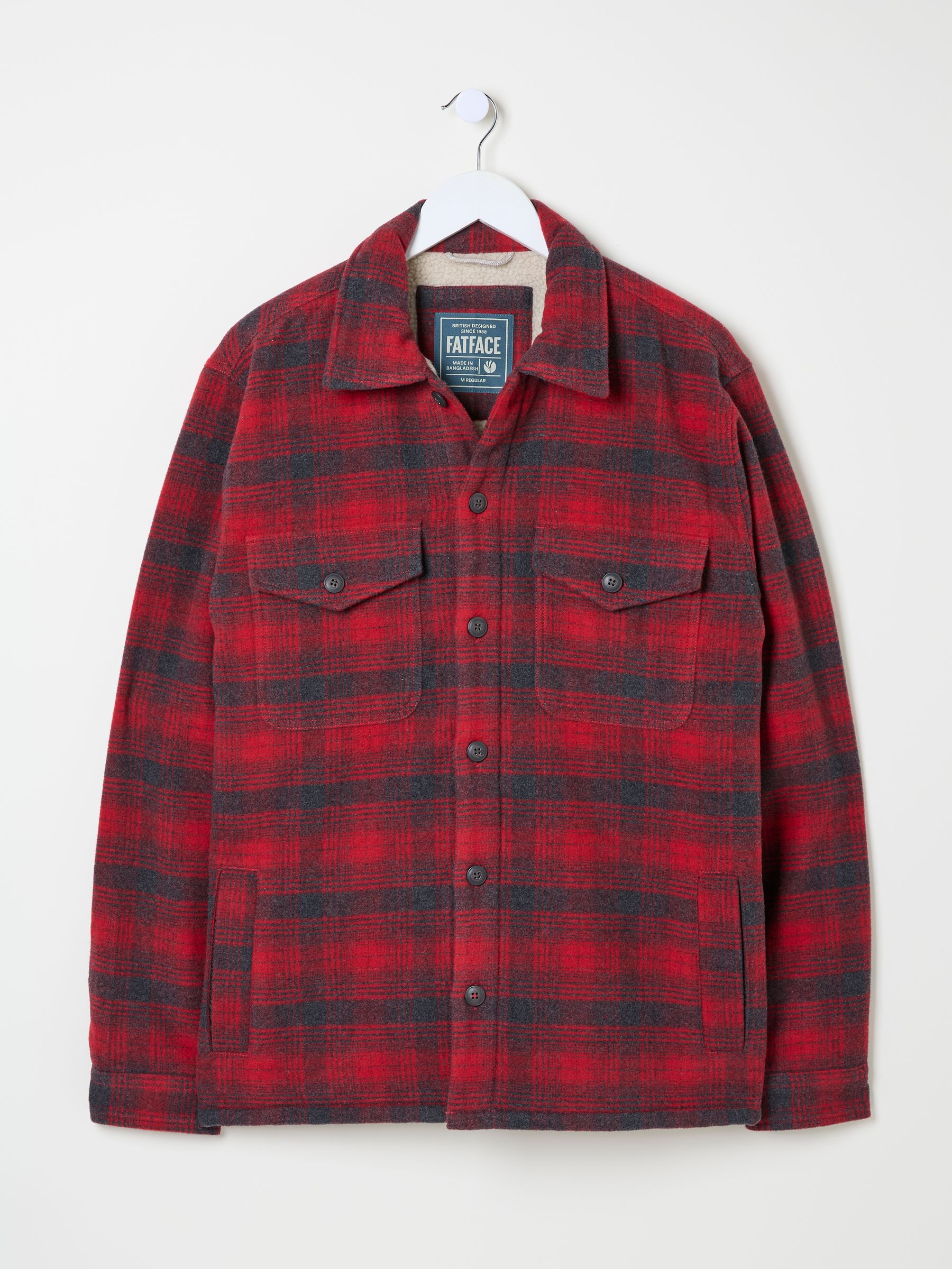 Dark Red Fjord Check Overshirt - Image 6 of 6