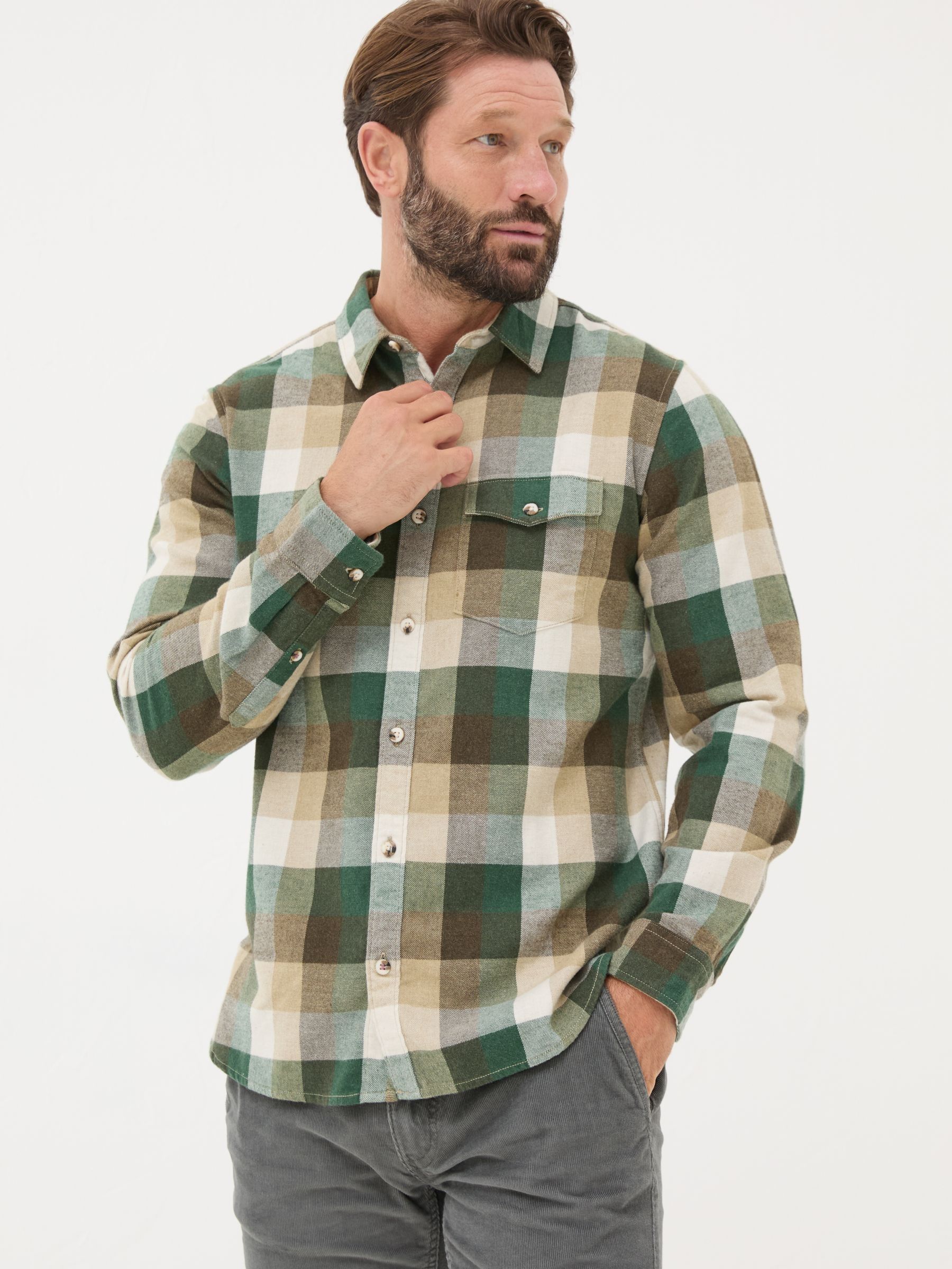 Stone Long Sleeve Buffalo Check Shirt - Image 2 of 6