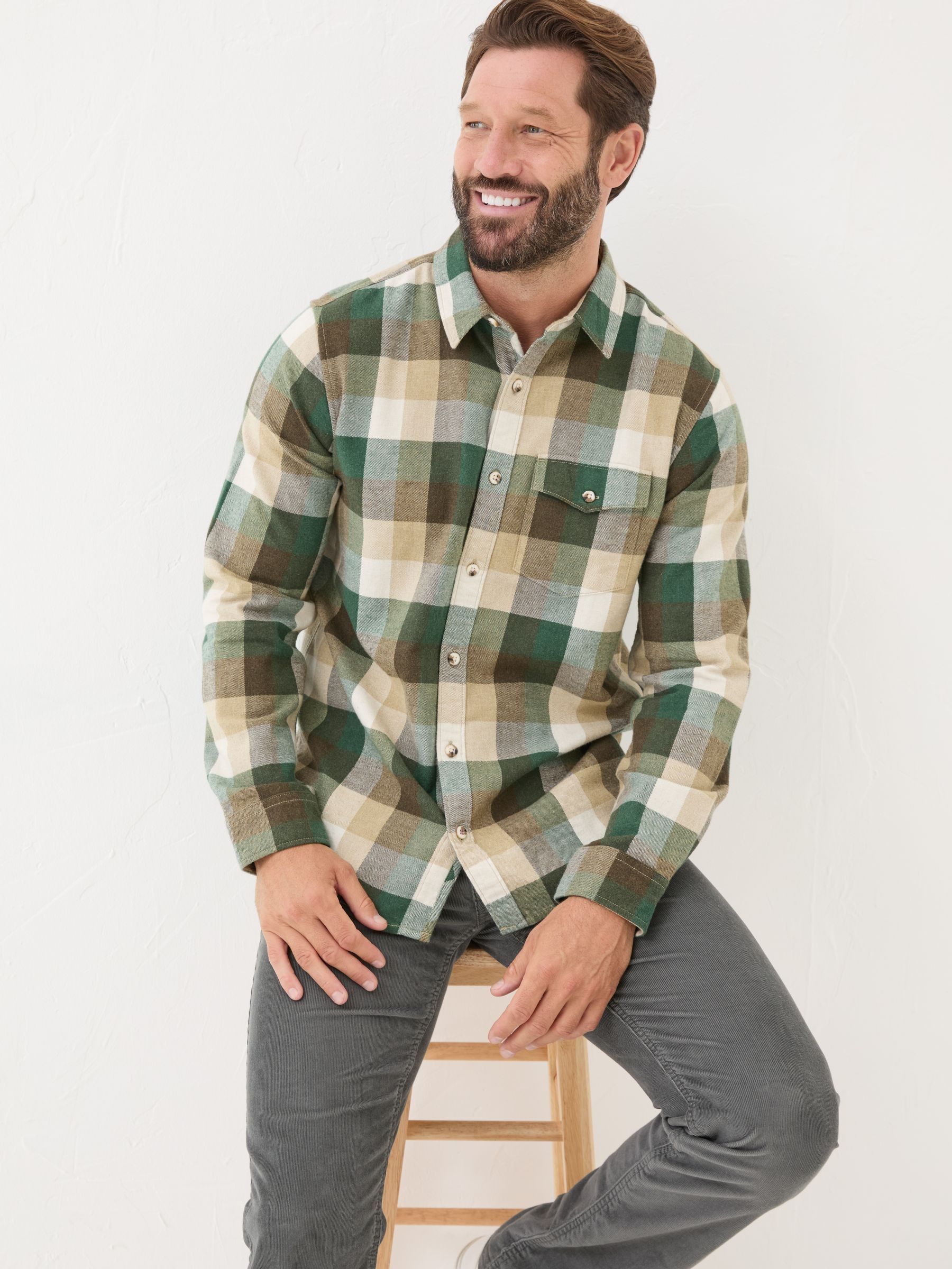 Stone Long Sleeve Buffalo Check Shirt - Image 5 of 6