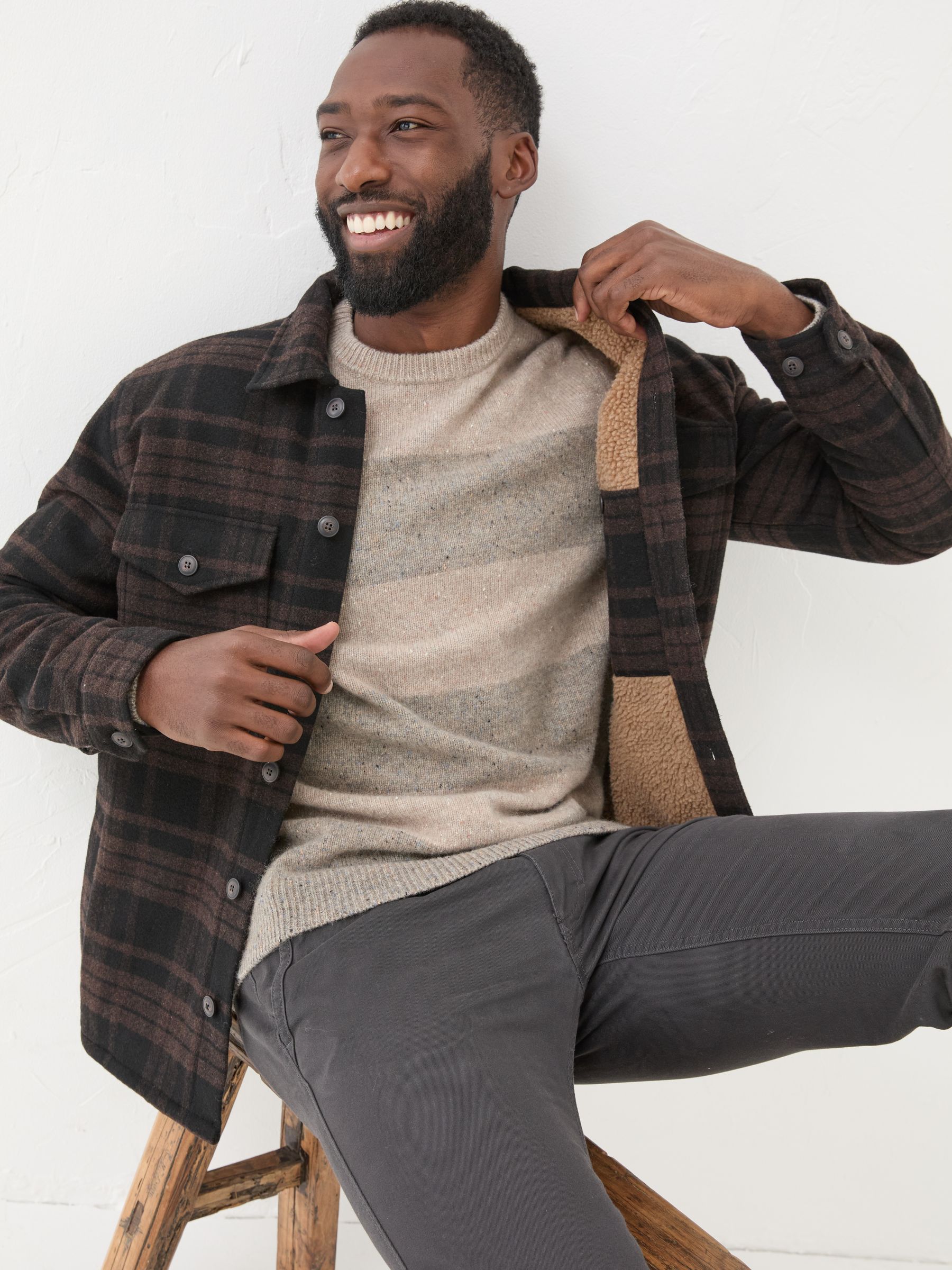 Dark Brown Fjord Check Overshirt - Image 3 of 7