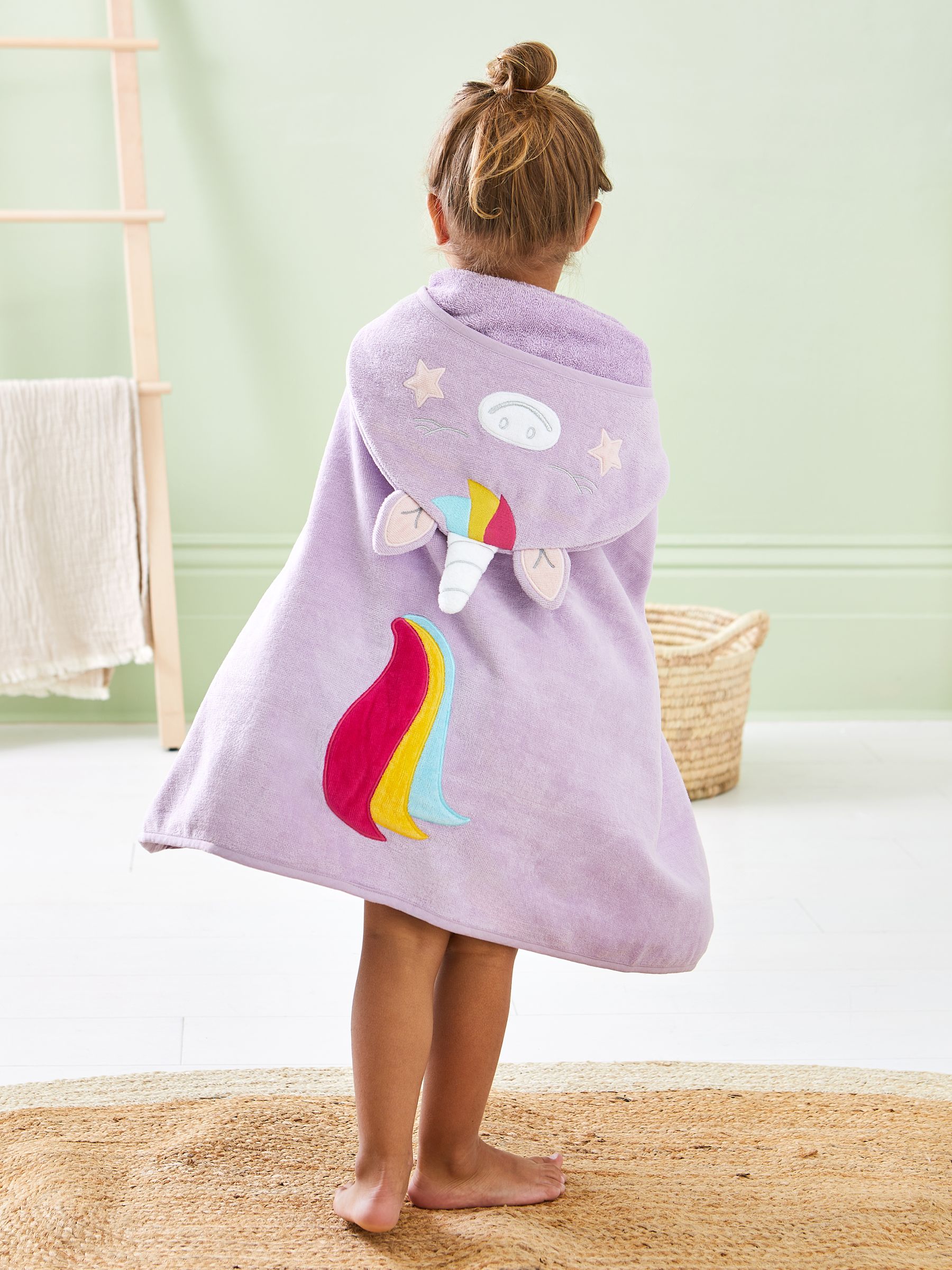 Lilac Unicorn Large Hooded Towel | JoJo Maman Bébé