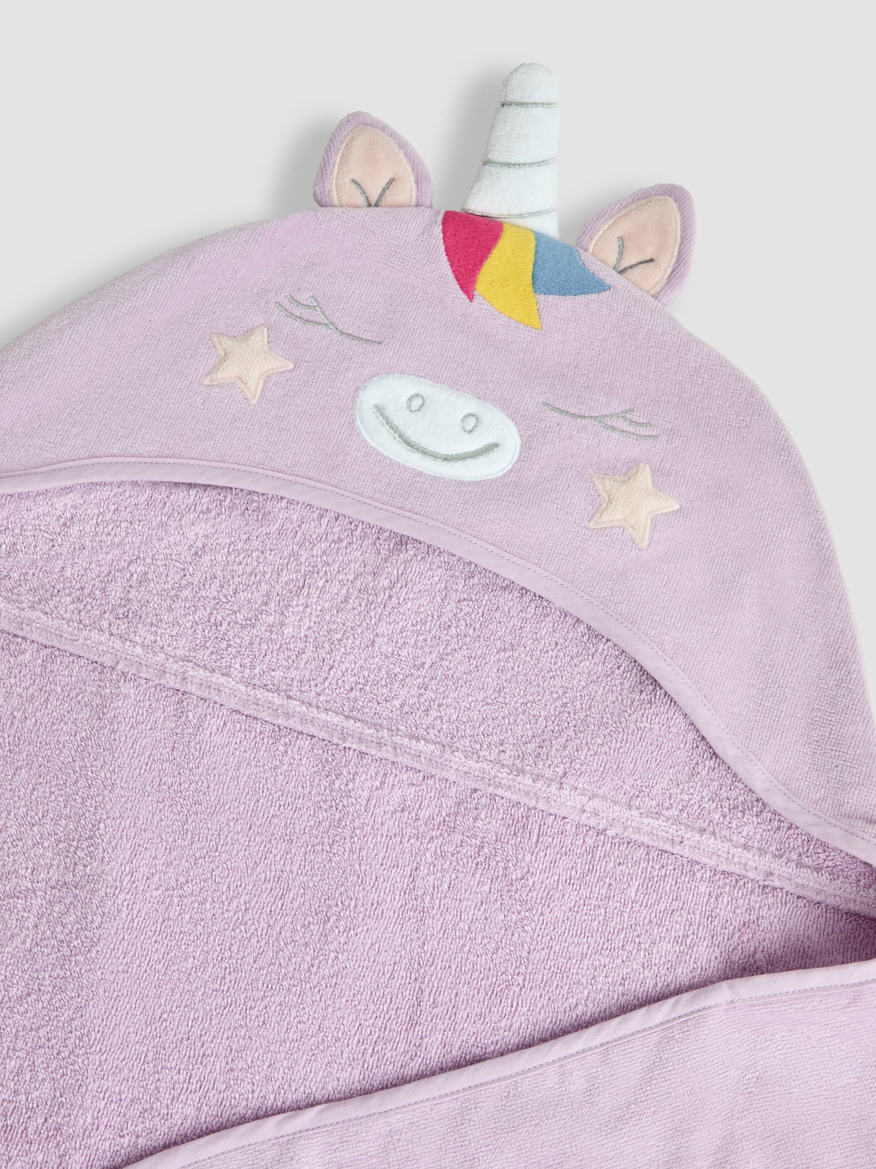 Lilac Unicorn Large Hooded Towel | JoJo Maman Bébé