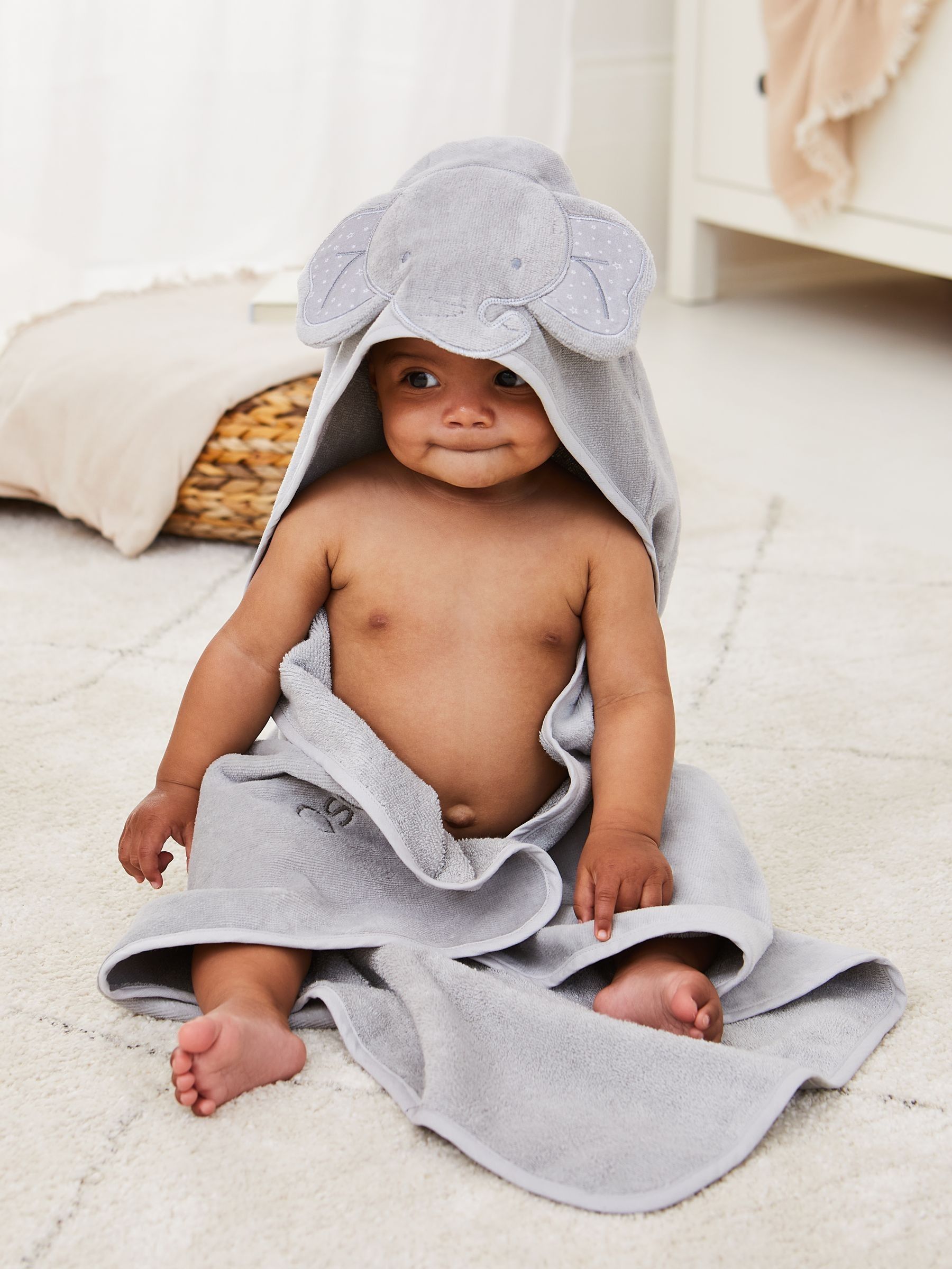 Grey Elephant Hooded Towel - Image 1 of 7