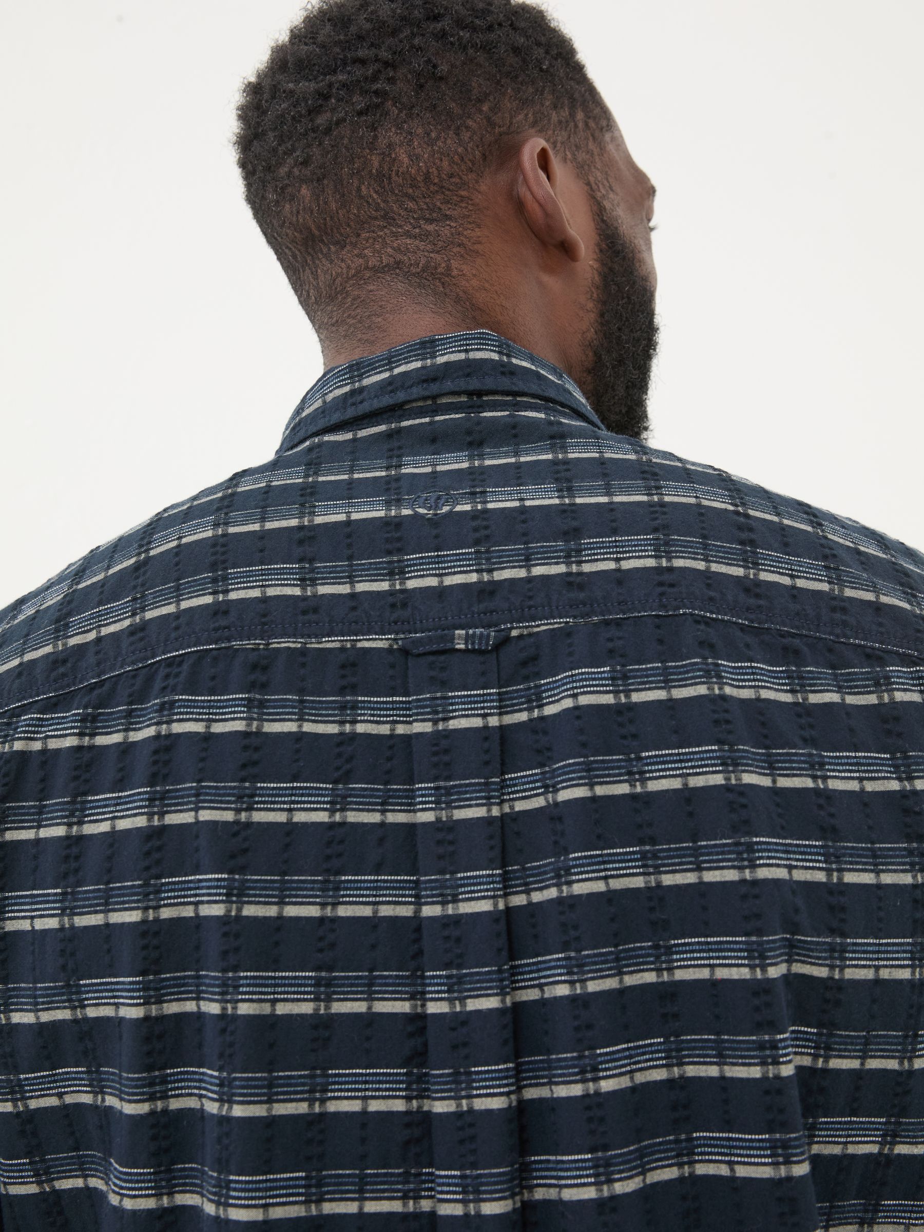 Navy Long Sleeve Reiff 100% Cotton Shirt - Image 5 of 7