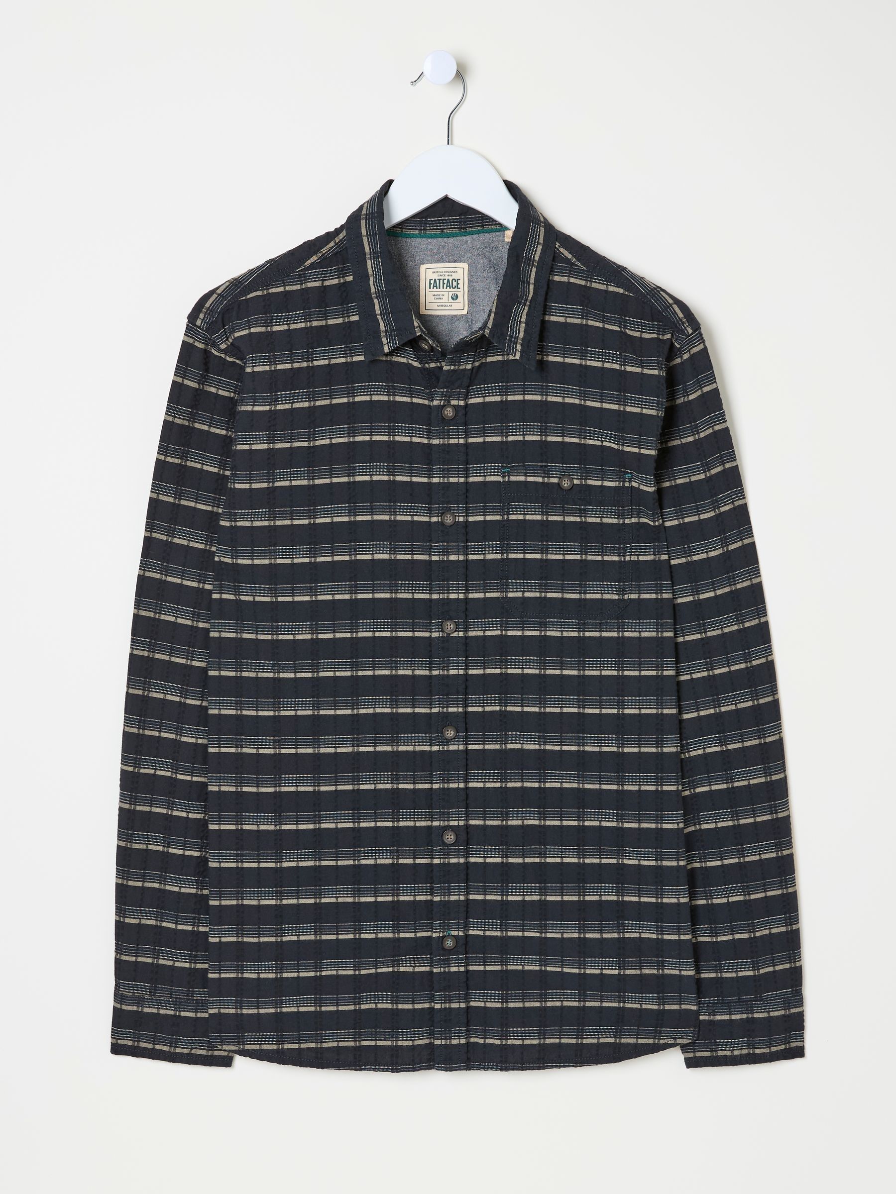 Navy Long Sleeve Reiff 100% Cotton Shirt - Image 6 of 7