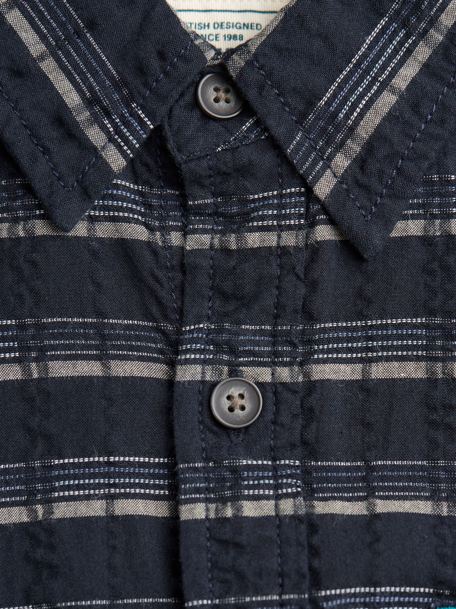 Navy Long Sleeve Reiff 100% Cotton Shirt - Image 7 of 7