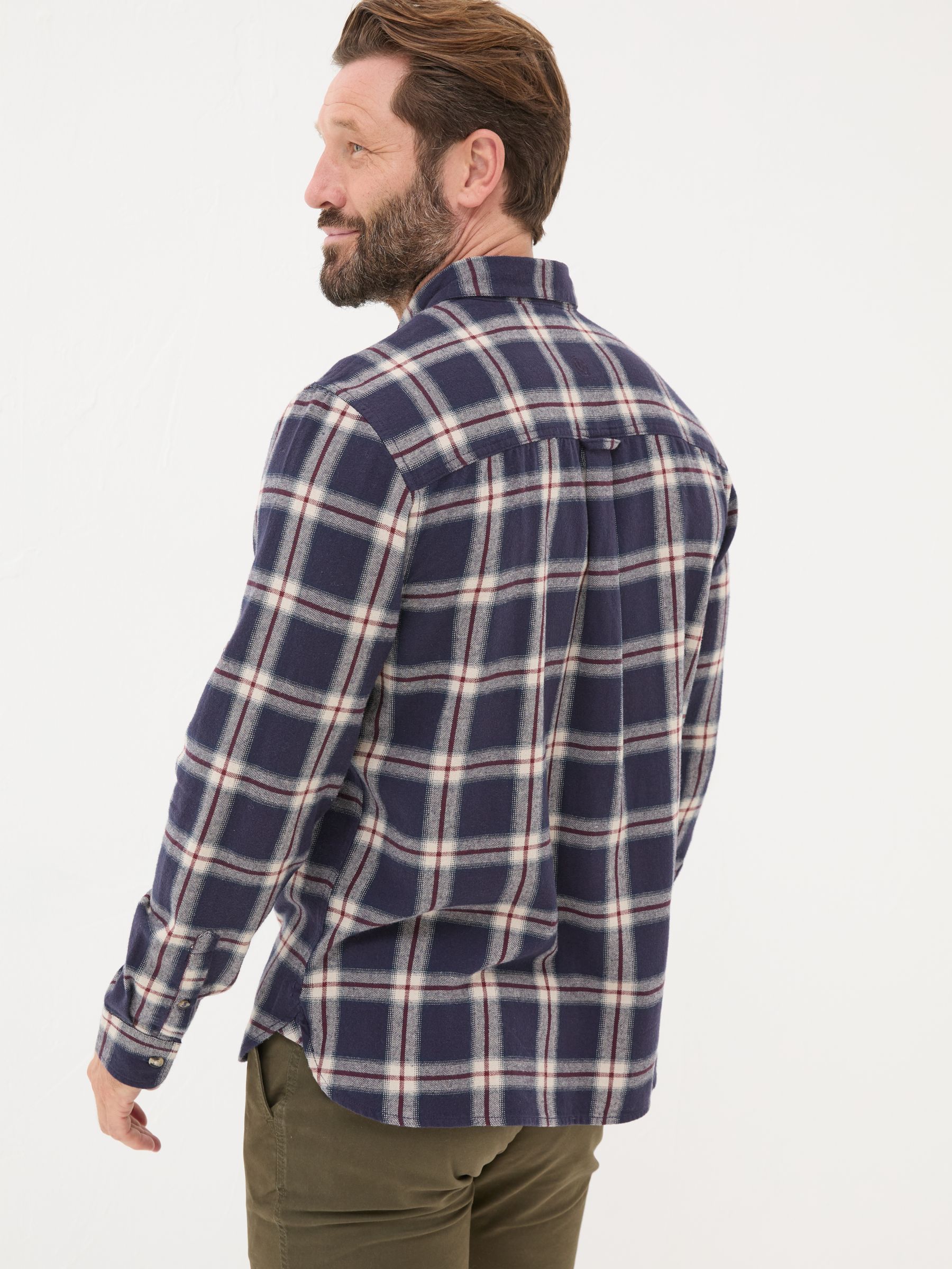 Purple Long Sleeve Ombre Check 100% Cotton Shirt - Image 2 of 6