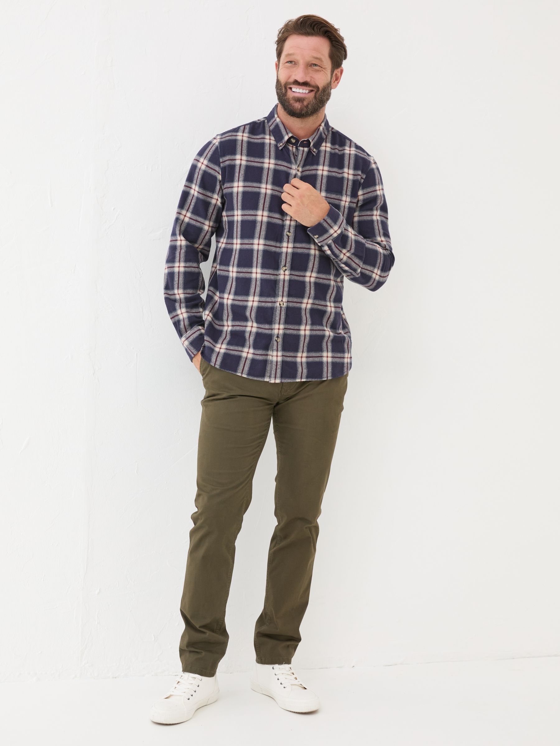 Purple Long Sleeve Ombre Check 100% Cotton Shirt - Image 3 of 6