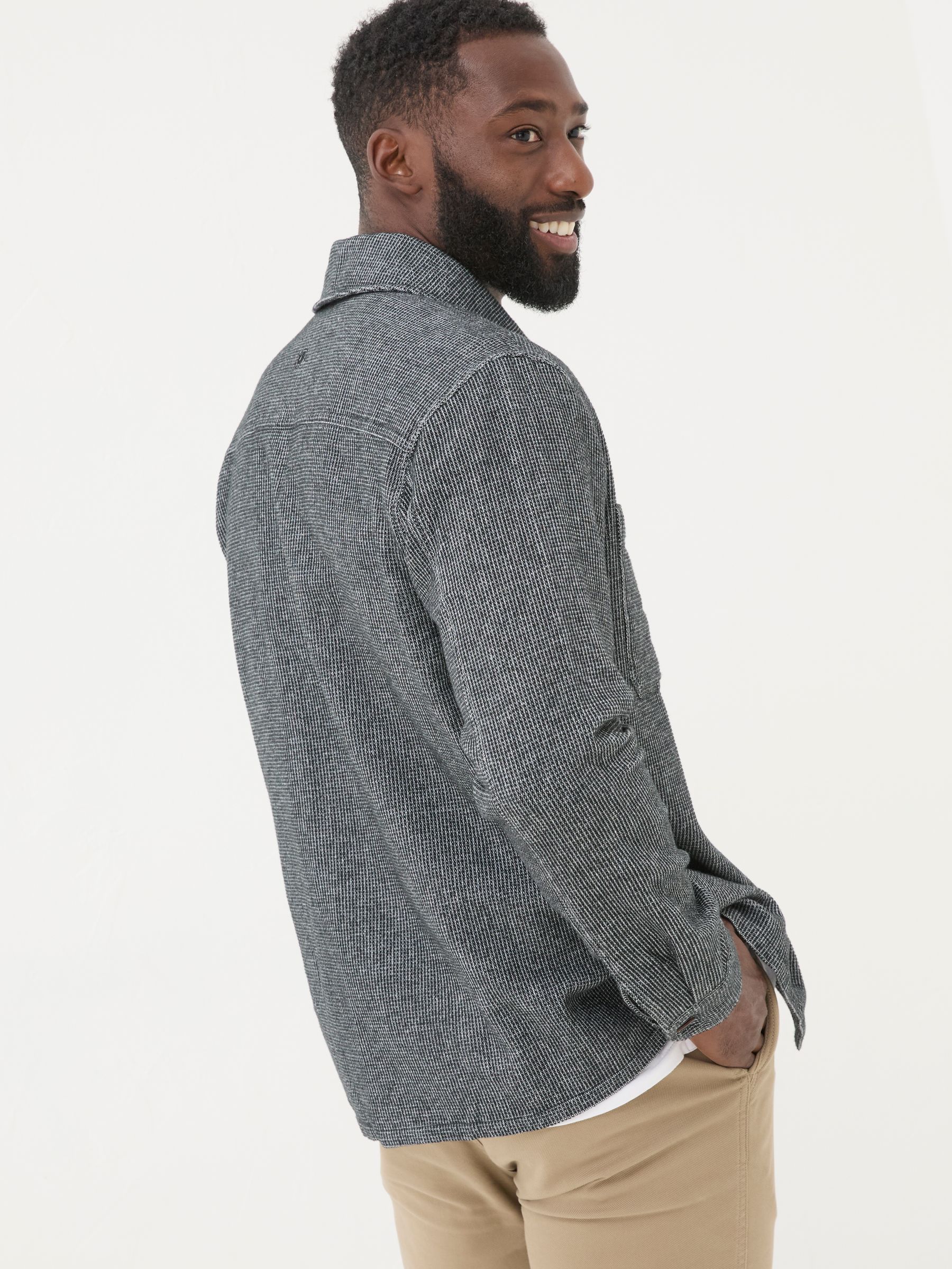 Dark Grey Long Sleeve Blyth Plain Shirt - Image 2 of 5