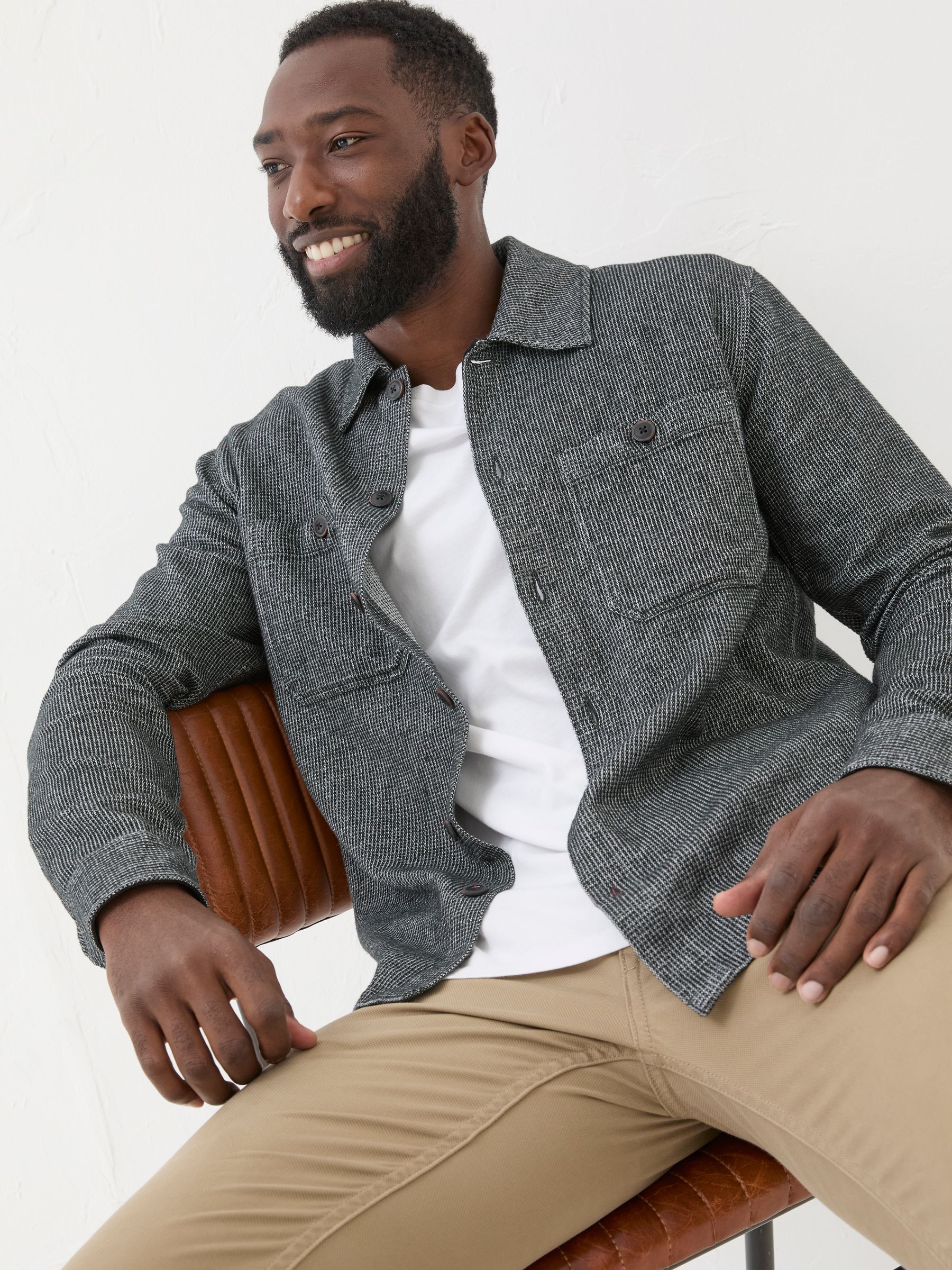 Dark Grey Long Sleeve Blyth Plain Shirt - Image 3 of 5