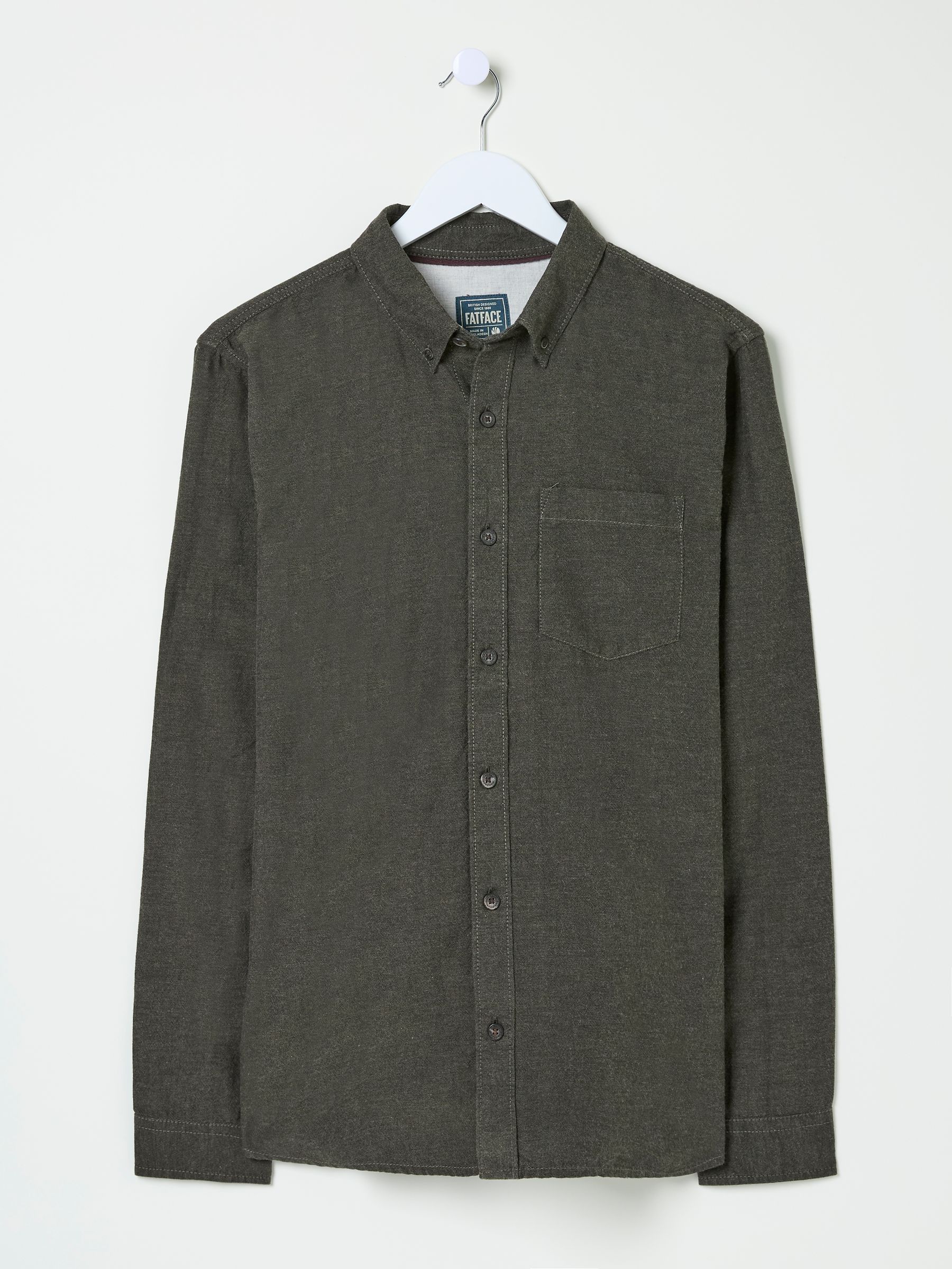 Green Long Sleeve Oxlow Plain 100% Cotton Shirt - Image 5 of 5