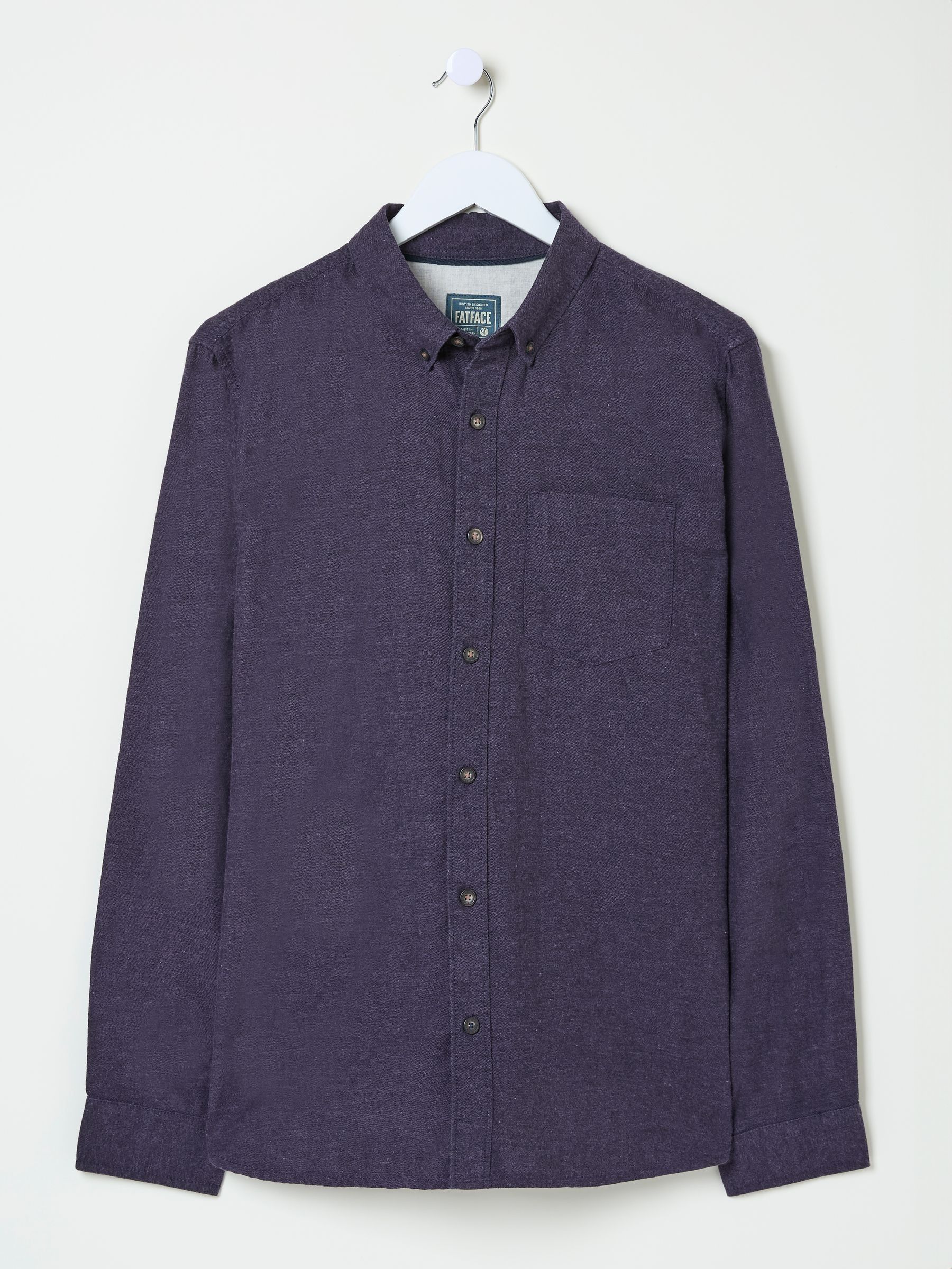 Purple Long Sleeve Oxlow Plain 100% Cotton Shirt - Image 6 of 6
