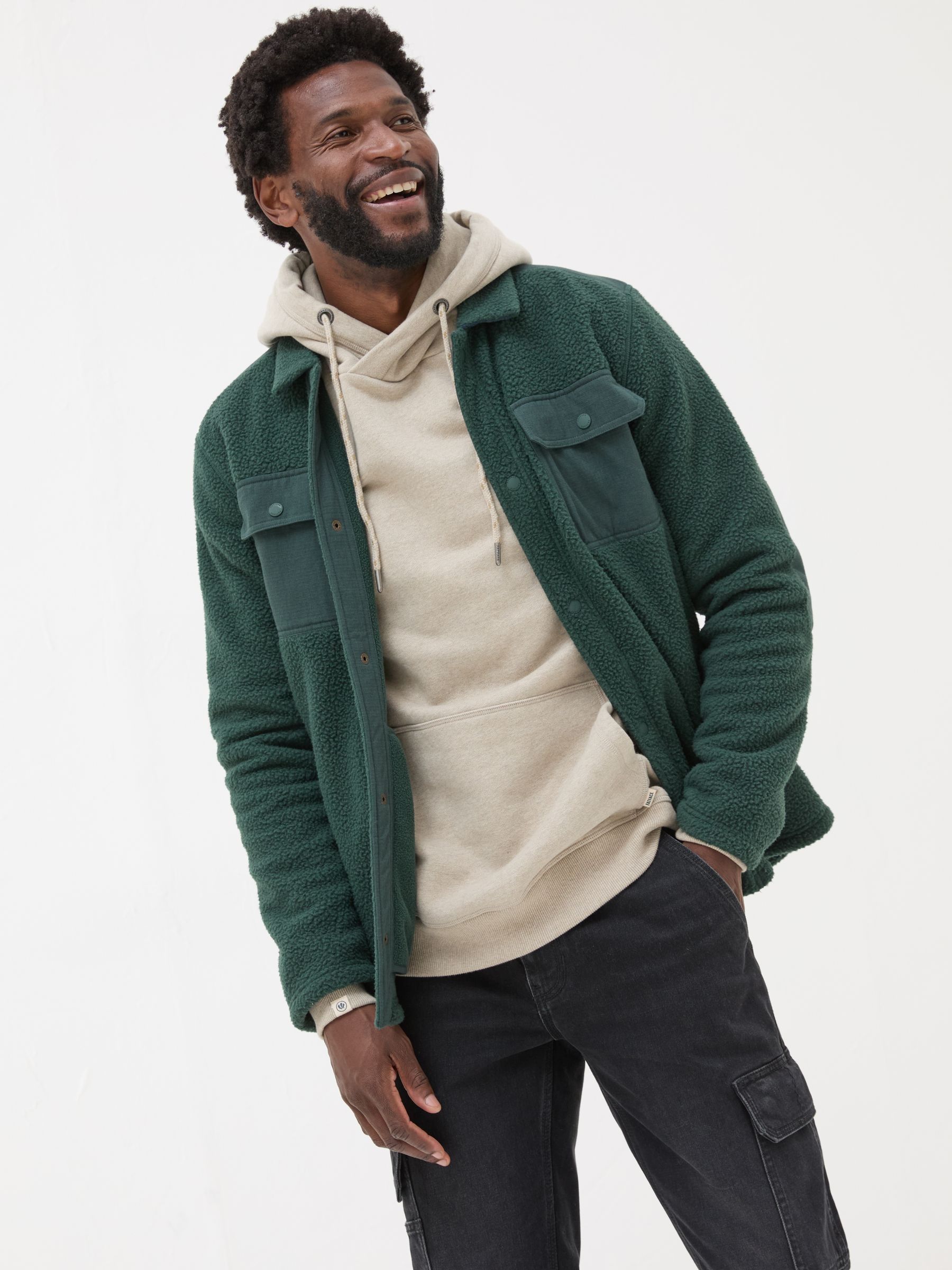 Dark Green Fleece Overshirt - Image 2 of 7