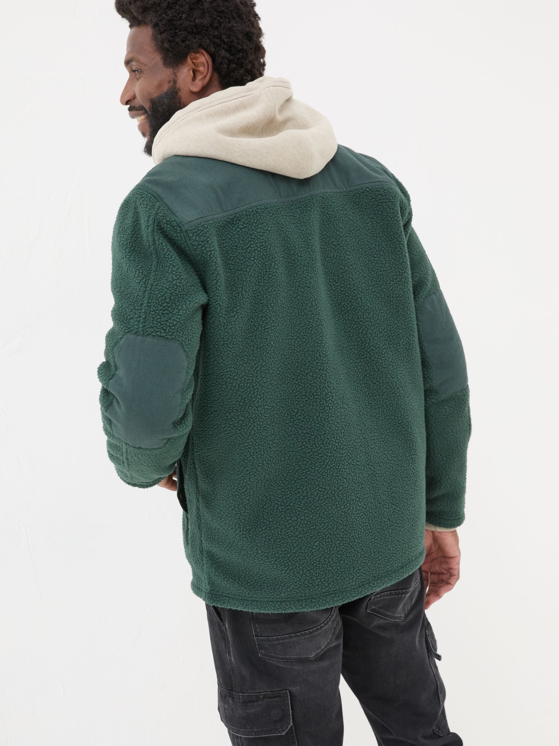 Dark Green Fleece Overshirt - Image 3 of 7